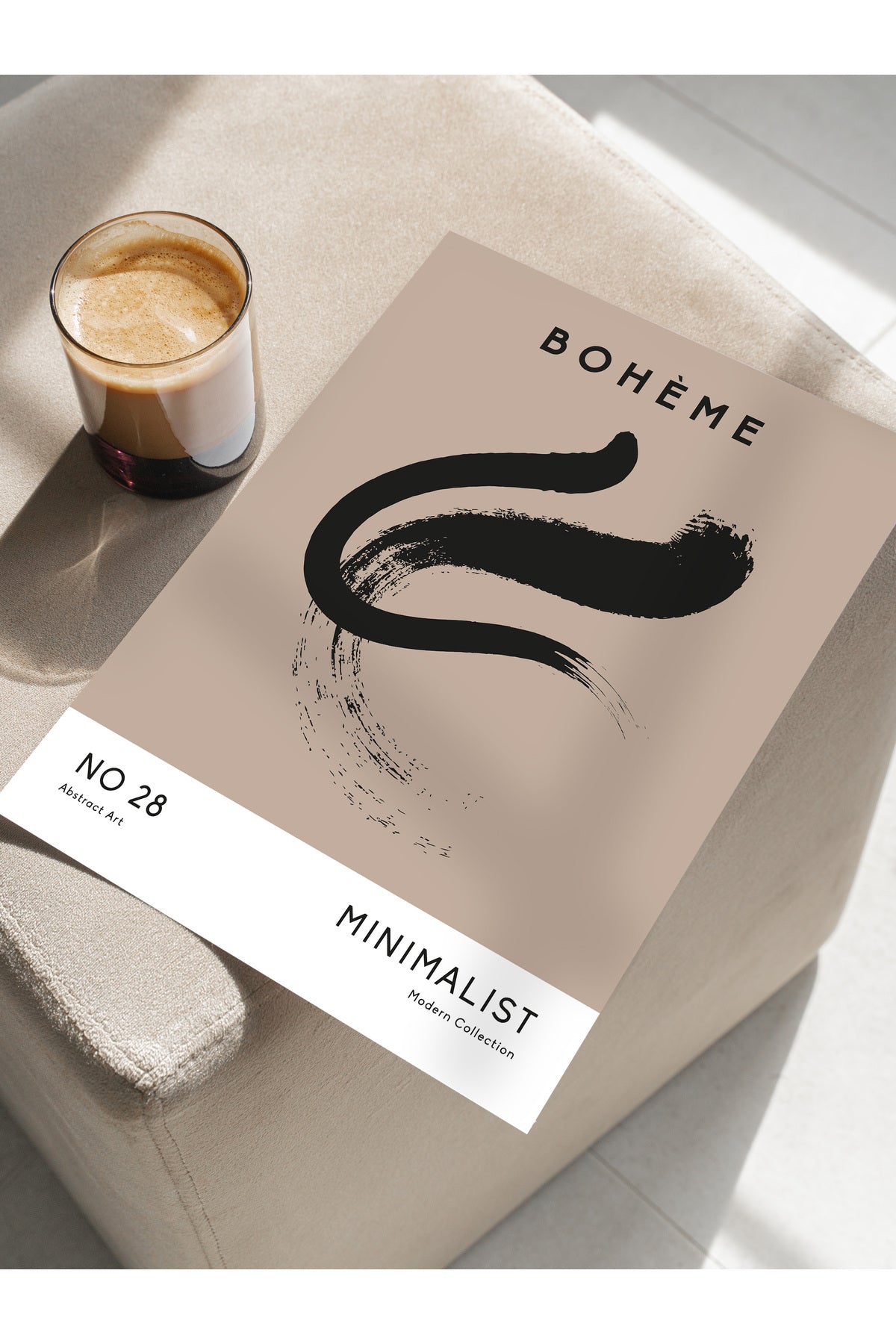 Soft Boho Çerçevesiz Duvar Posteri, İskandinav Temalı Poster - Salon, Mutfak ve Yatak Odası Dekoru