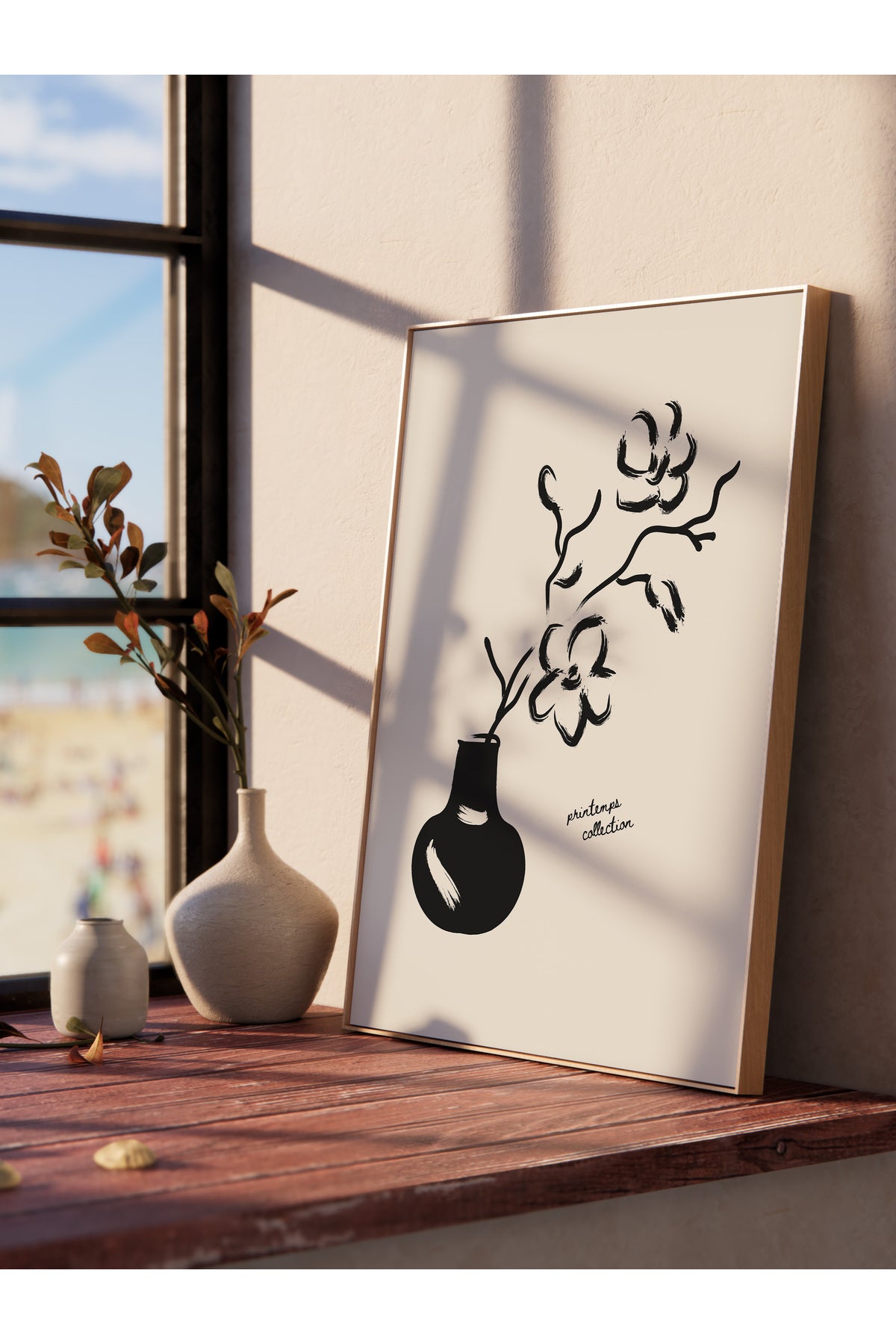 Soft Boho Çerçevesiz Duvar Posteri, İskandinav Temalı Poster - Salon, Mutfak ve Yatak Odası Dekoru