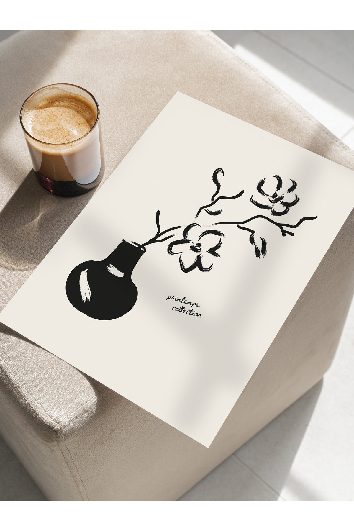 Soft Boho Çerçevesiz Duvar Posteri, İskandinav Temalı Poster - Salon, Mutfak ve Yatak Odası Dekoru