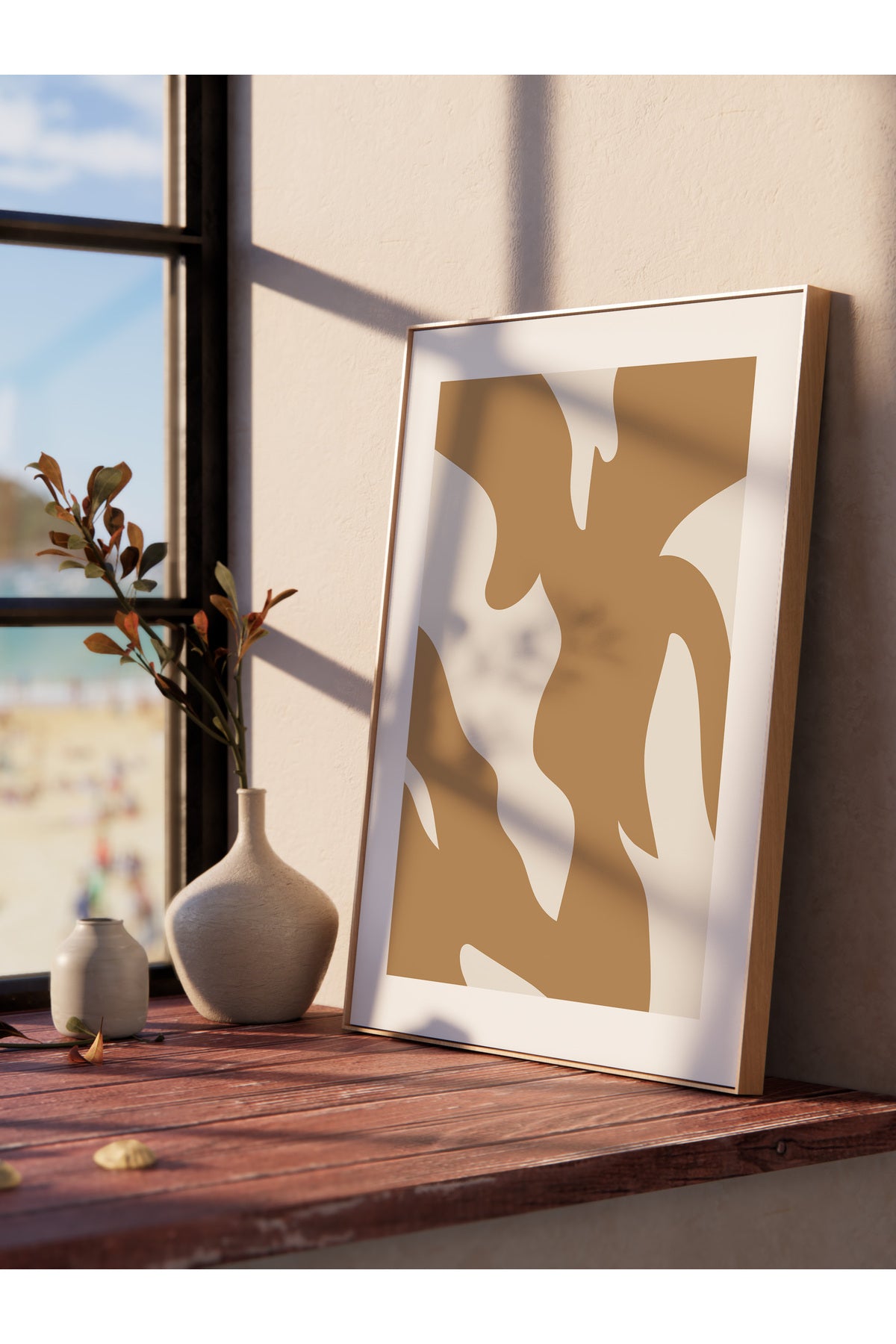 Soft Boho Çerçevesiz Duvar Posteri, İskandinav Temalı Poster - Salon, Mutfak ve Yatak Odası Dekoru