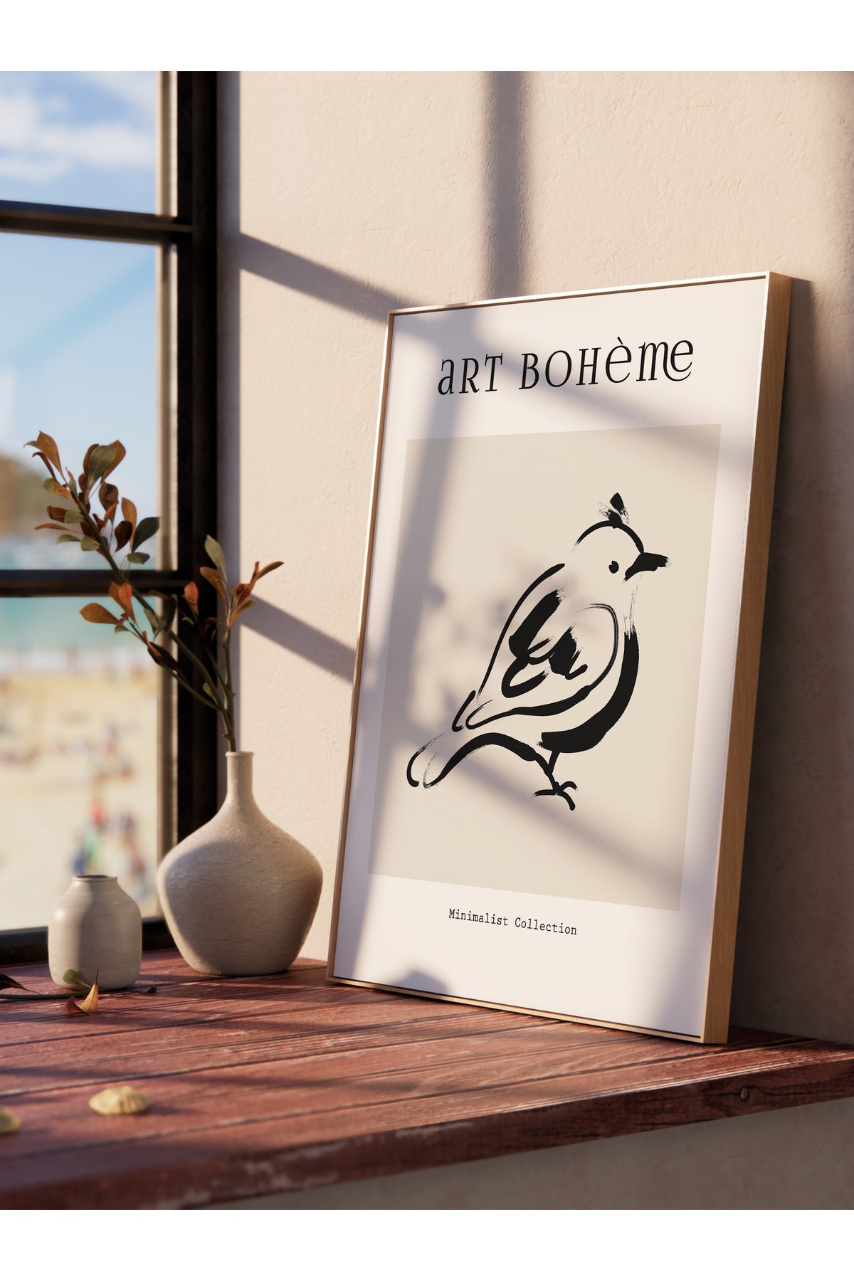 Soft Boho Çerçevesiz Duvar Posteri, İskandinav Temalı Poster - Salon, Mutfak ve Yatak Odası Dekoru