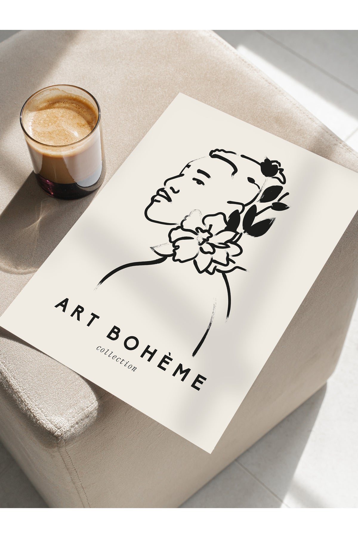 Soft Boho Çerçevesiz Duvar Posteri, İskandinav Temalı Poster - Salon, Mutfak ve Yatak Odası Dekoru