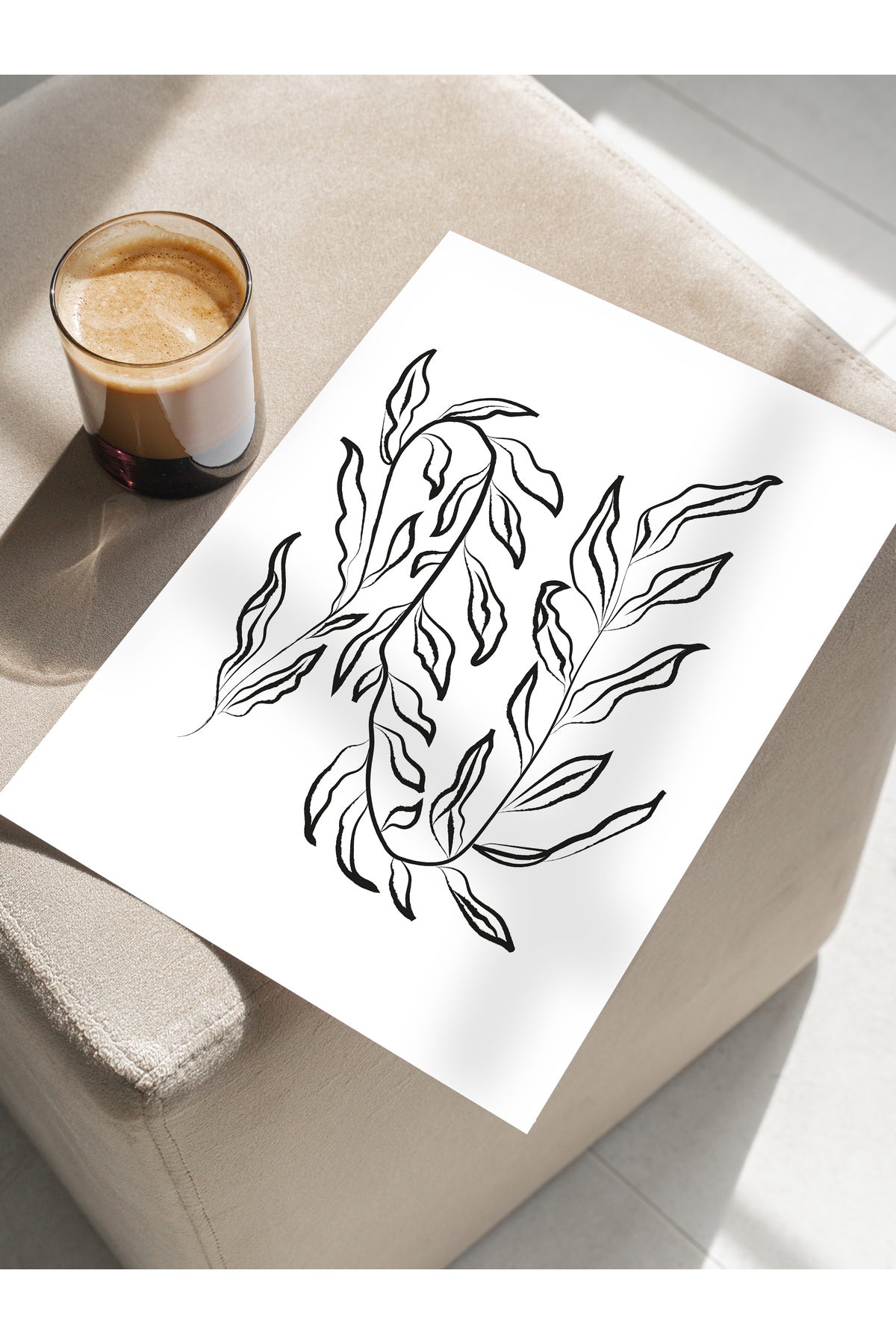 Soft Boho Çerçevesiz Duvar Posteri, İskandinav Temalı Poster - Salon, Mutfak ve Yatak Odası Dekoru