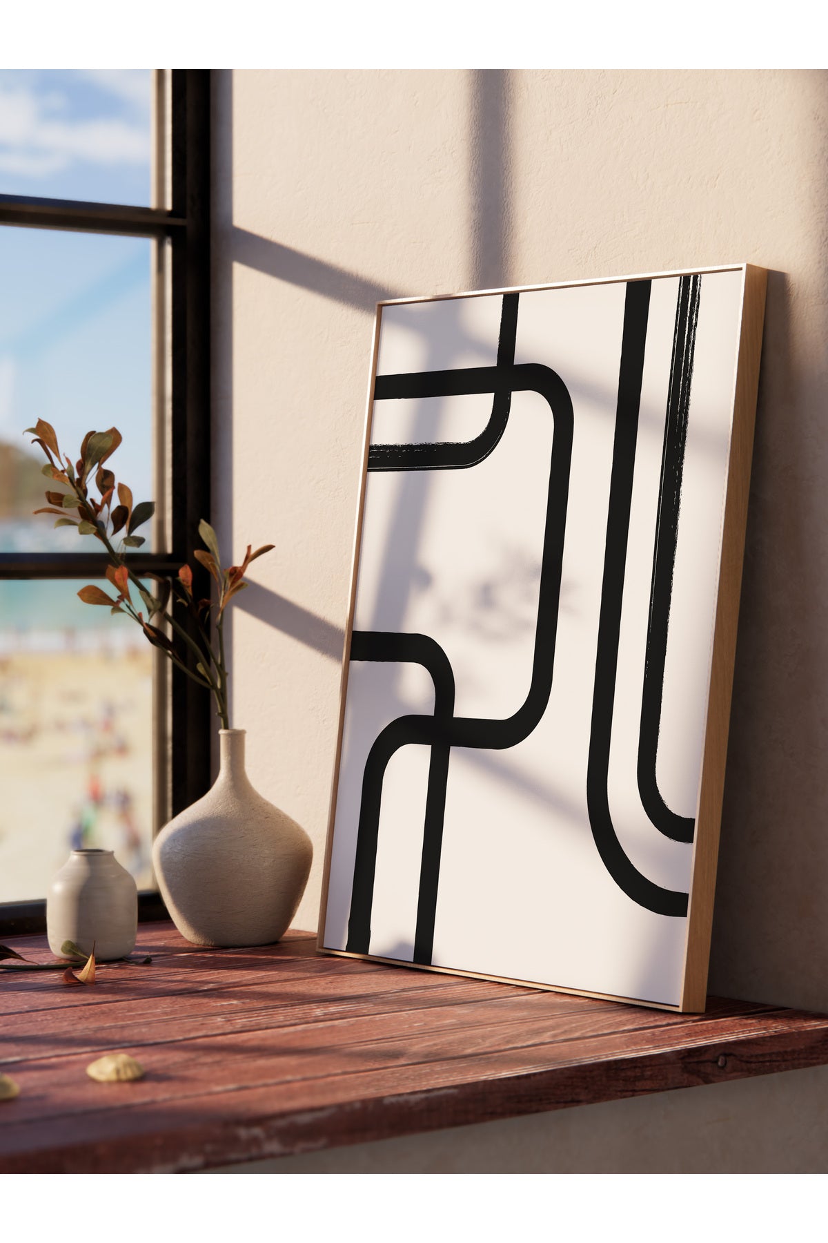 Soft Boho Çerçevesiz Duvar Posteri, İskandinav Temalı Poster - Salon, Mutfak ve Yatak Odası Dekoru