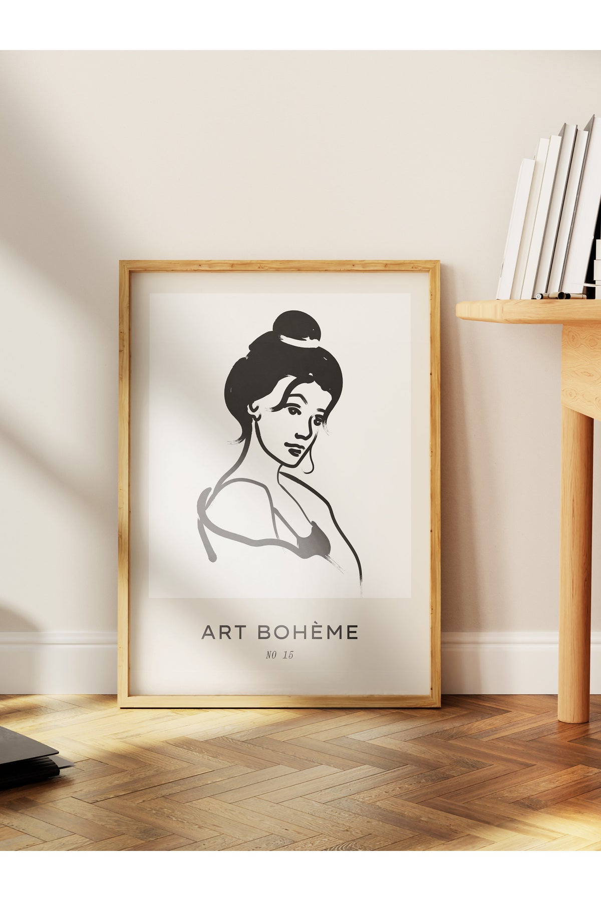 Soft Boho Çerçevesiz Duvar Posteri, İskandinav Temalı Poster - Salon, Mutfak ve Yatak Odası Dekoru