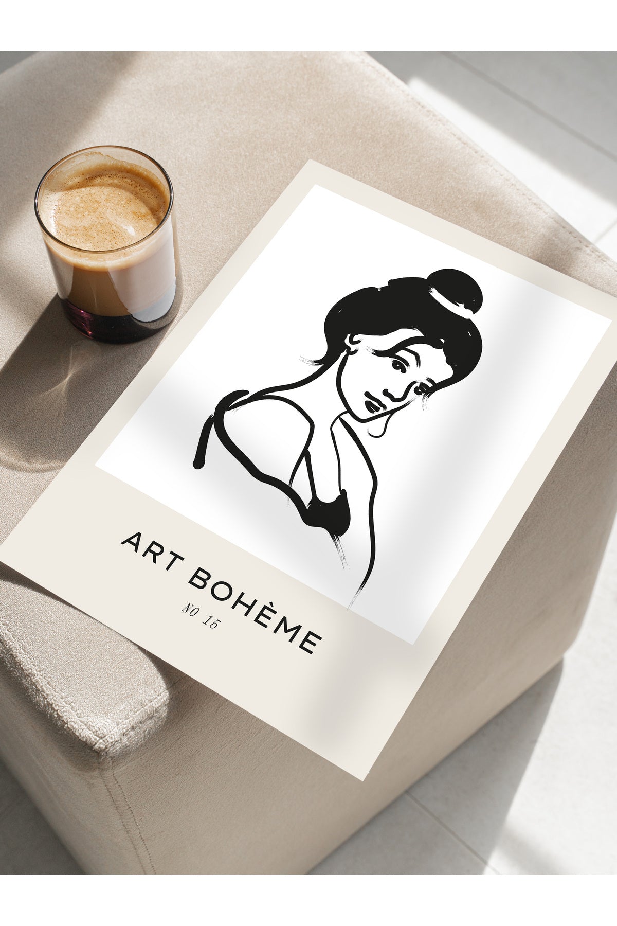 Soft Boho Çerçevesiz Duvar Posteri, İskandinav Temalı Poster - Salon, Mutfak ve Yatak Odası Dekoru