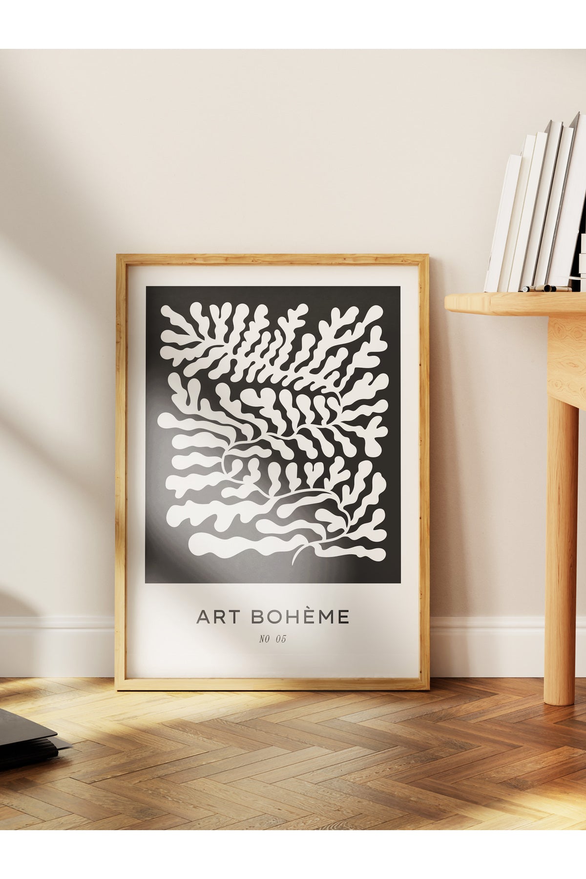 Soft Boho Çerçevesiz Duvar Posteri, İskandinav Temalı Poster - Salon, Mutfak ve Yatak Odası Dekoru