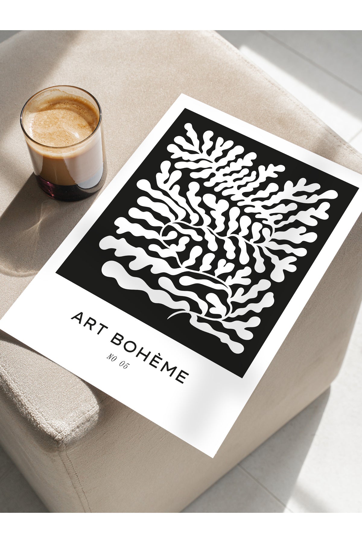 Soft Boho Çerçevesiz Duvar Posteri, İskandinav Temalı Poster - Salon, Mutfak ve Yatak Odası Dekoru
