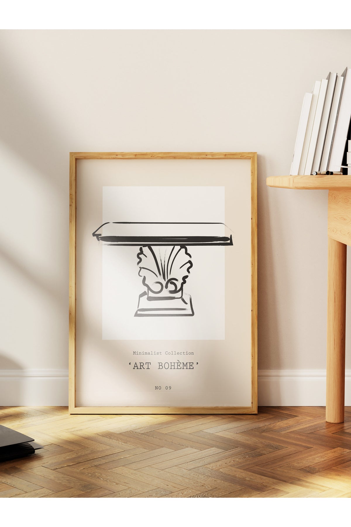 Soft Boho Çerçevesiz Duvar Posteri, İskandinav Temalı Poster - Salon, Mutfak ve Yatak Odası Dekoru