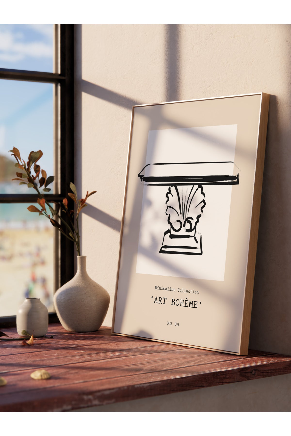 Soft Boho Çerçevesiz Duvar Posteri, İskandinav Temalı Poster - Salon, Mutfak ve Yatak Odası Dekoru