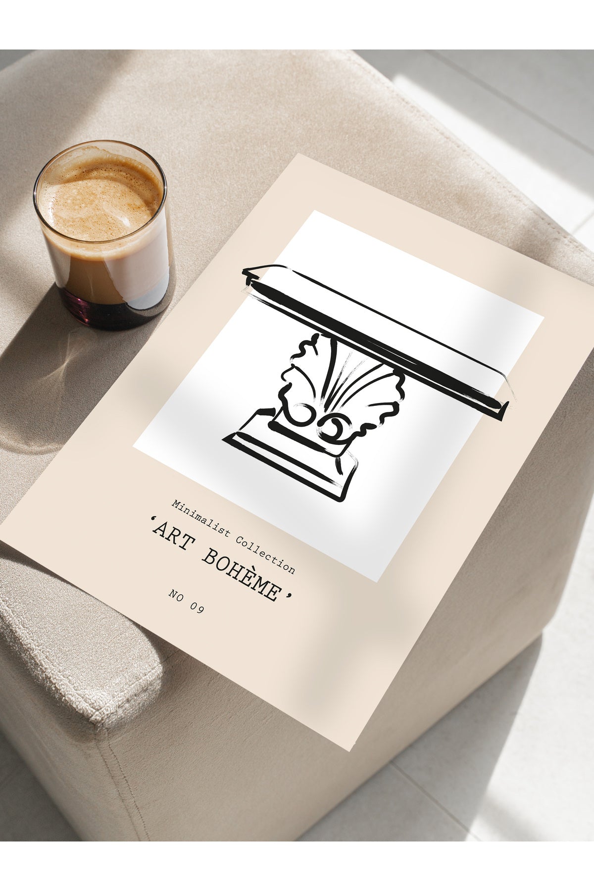 Soft Boho Çerçevesiz Duvar Posteri, İskandinav Temalı Poster - Salon, Mutfak ve Yatak Odası Dekoru
