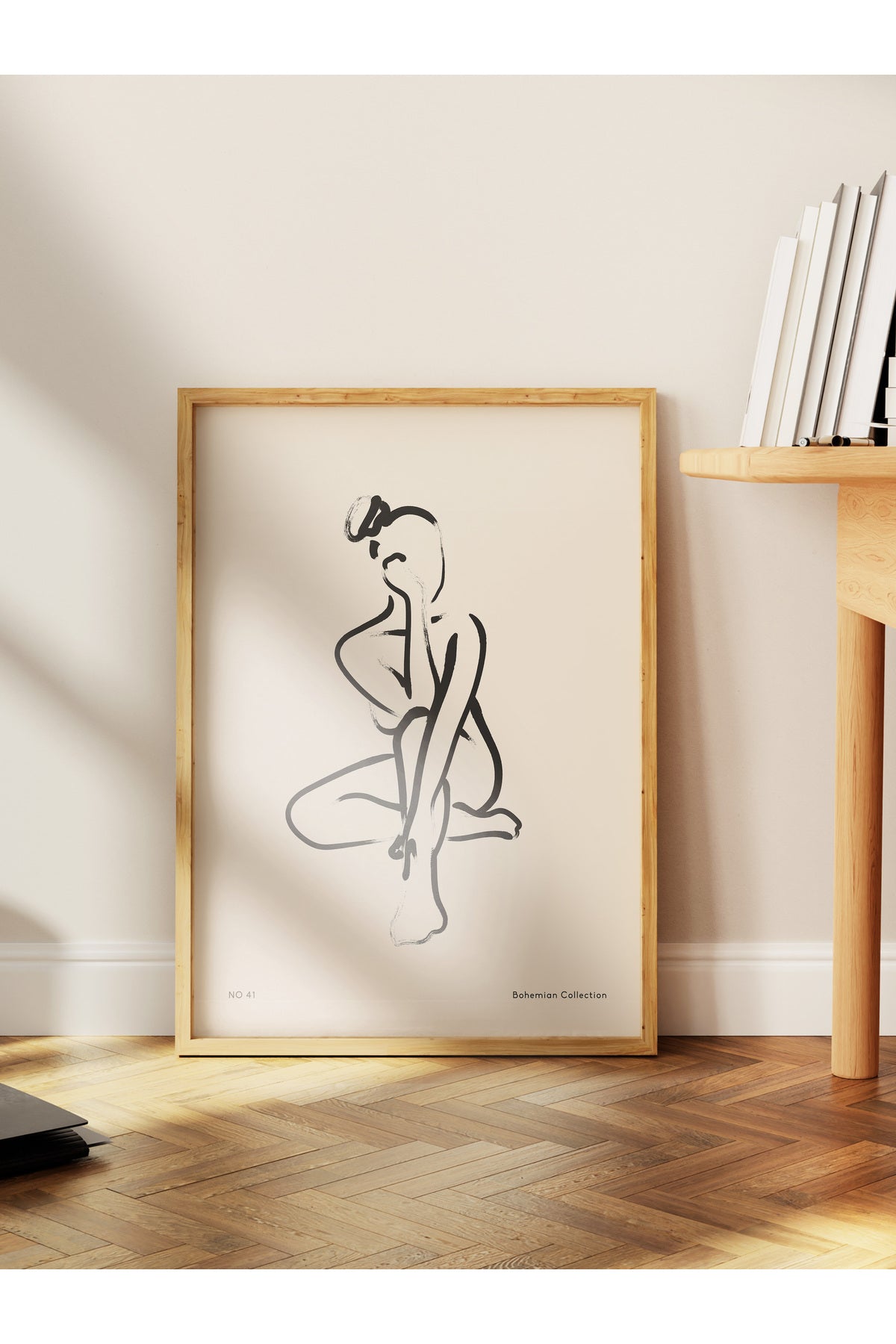Soft Boho Çerçevesiz Duvar Posteri, İskandinav Temalı Poster - Salon, Mutfak ve Yatak Odası Dekoru