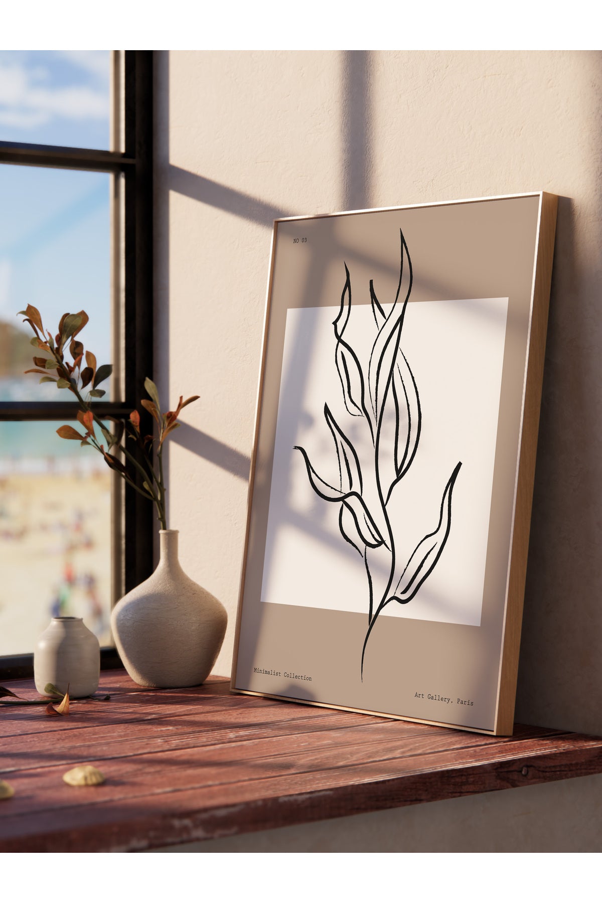 Soft Boho Çerçevesiz Duvar Posteri, İskandinav Temalı Poster - Salon, Mutfak ve Yatak Odası Dekoru