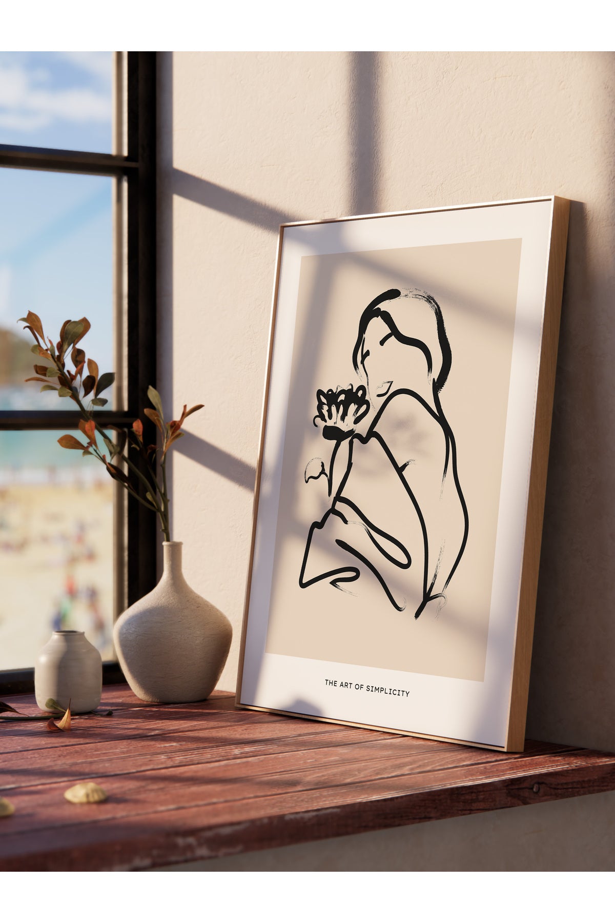 Soft Boho Çerçevesiz Duvar Posteri, İskandinav Temalı Poster - Salon, Mutfak ve Yatak Odası Dekoru