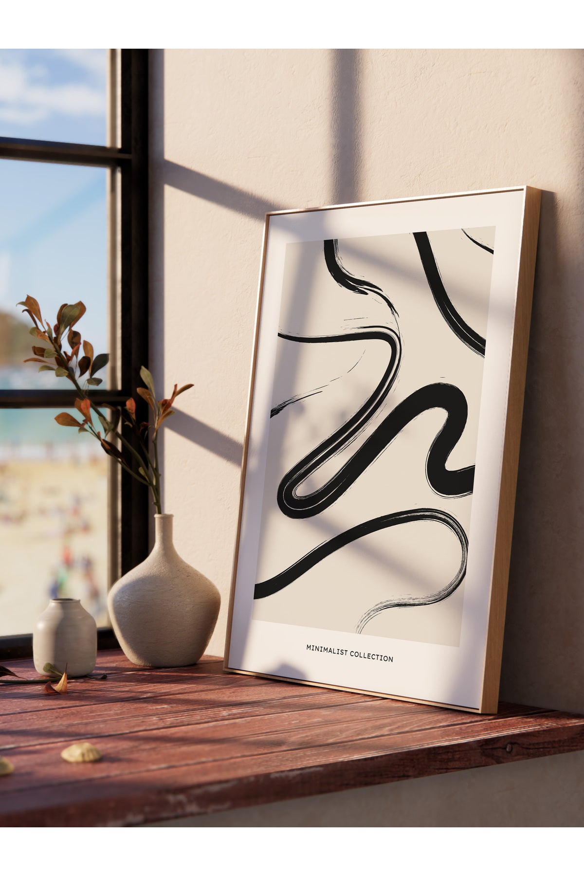 Soft Boho Çerçevesiz Duvar Posteri, İskandinav Temalı Poster - Salon, Mutfak ve Yatak Odası Dekoru