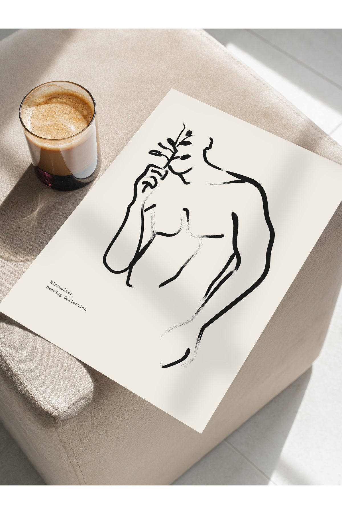 Soft Boho Çerçevesiz Duvar Posteri, İskandinav Temalı Poster - Salon, Mutfak ve Yatak Odası Dekoru