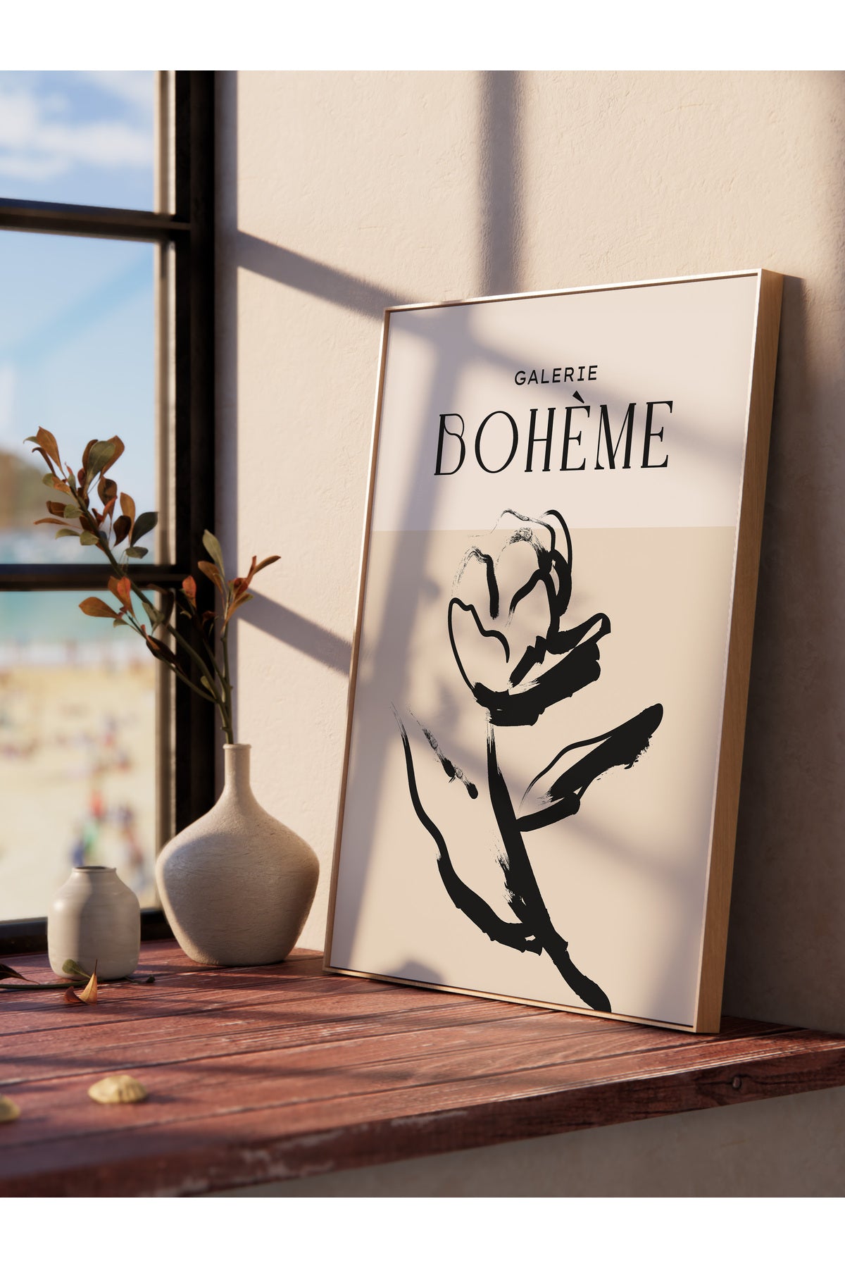 Soft Boho Çerçevesiz Duvar Posteri, İskandinav Temalı Poster - Salon, Mutfak ve Yatak Odası Dekoru