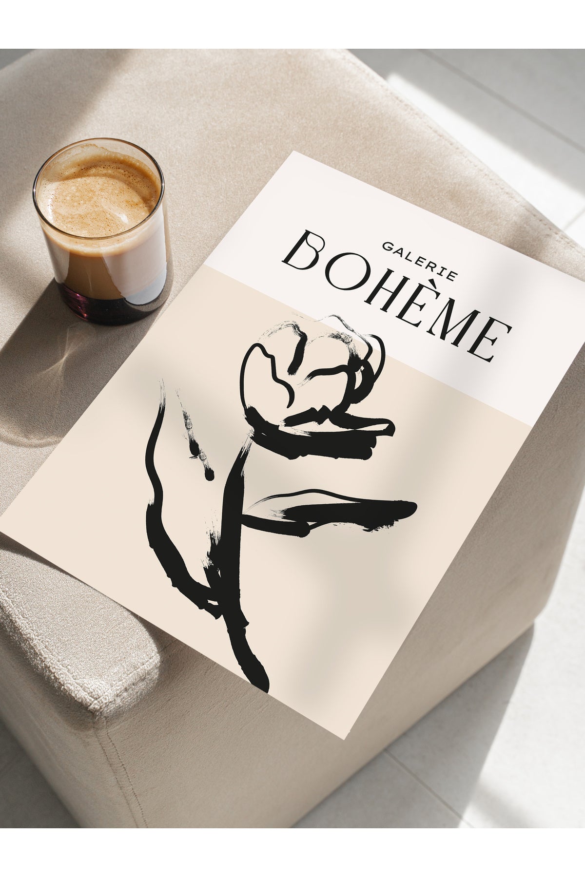 Soft Boho Çerçevesiz Duvar Posteri, İskandinav Temalı Poster - Salon, Mutfak ve Yatak Odası Dekoru