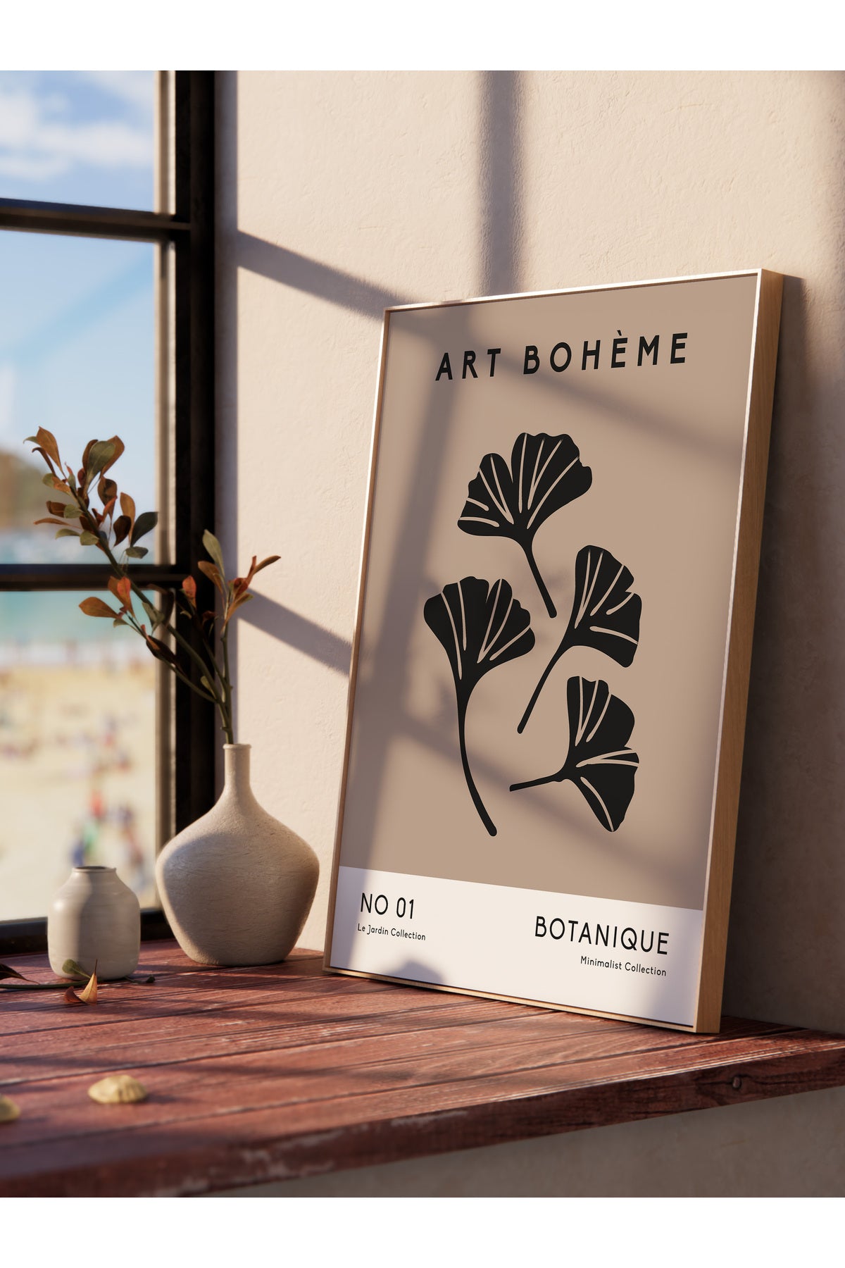 Soft Boho Çerçevesiz Duvar Posteri, İskandinav Temalı Poster - Salon, Mutfak ve Yatak Odası Dekoru