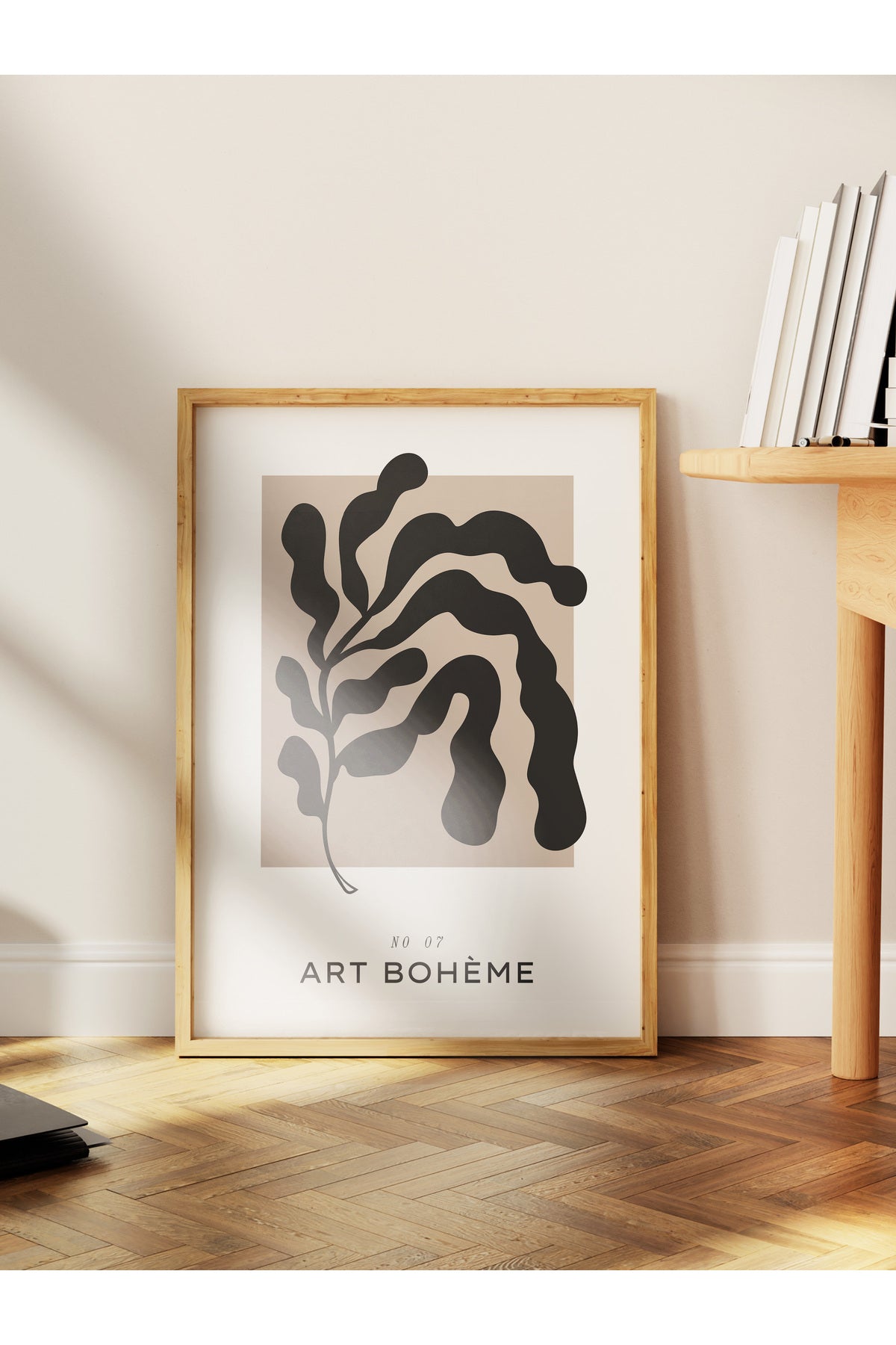 Soft Boho Çerçevesiz Duvar Posteri, İskandinav Temalı Poster - Salon, Mutfak ve Yatak Odası Dekoru