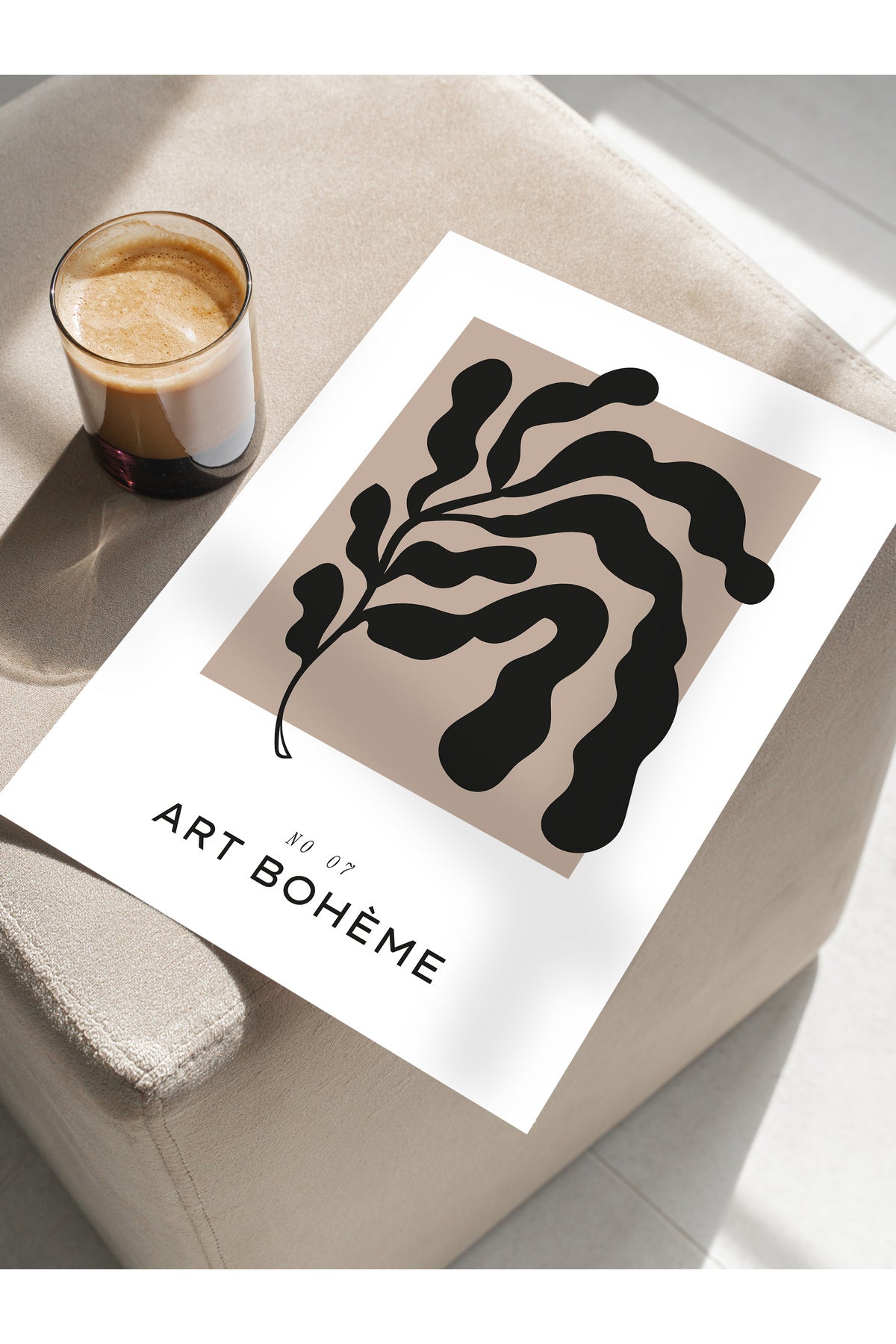 Soft Boho Çerçevesiz Duvar Posteri, İskandinav Temalı Poster - Salon, Mutfak ve Yatak Odası Dekoru