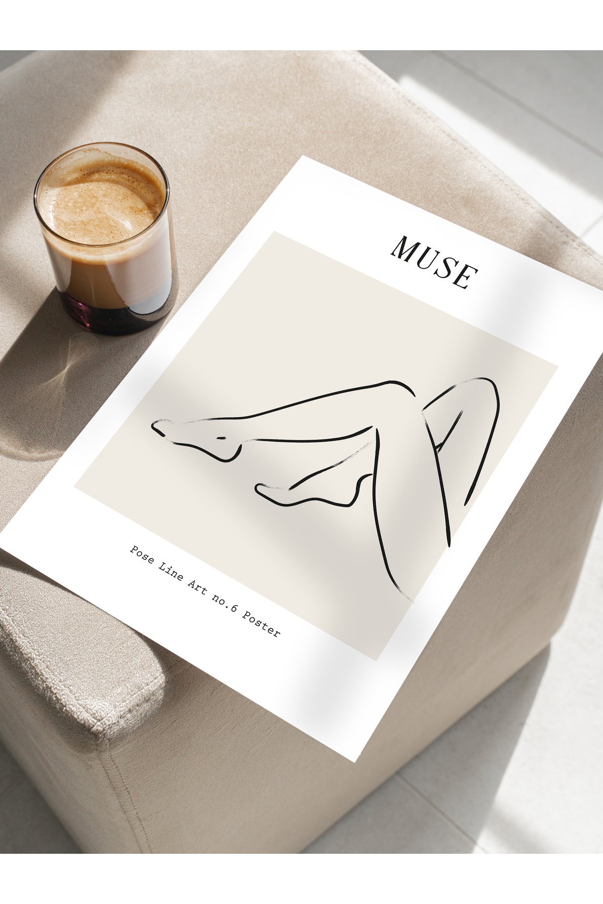 Soft Boho Çerçevesiz Duvar Posteri, İskandinav Temalı Poster - Salon, Mutfak ve Yatak Odası Dekoru