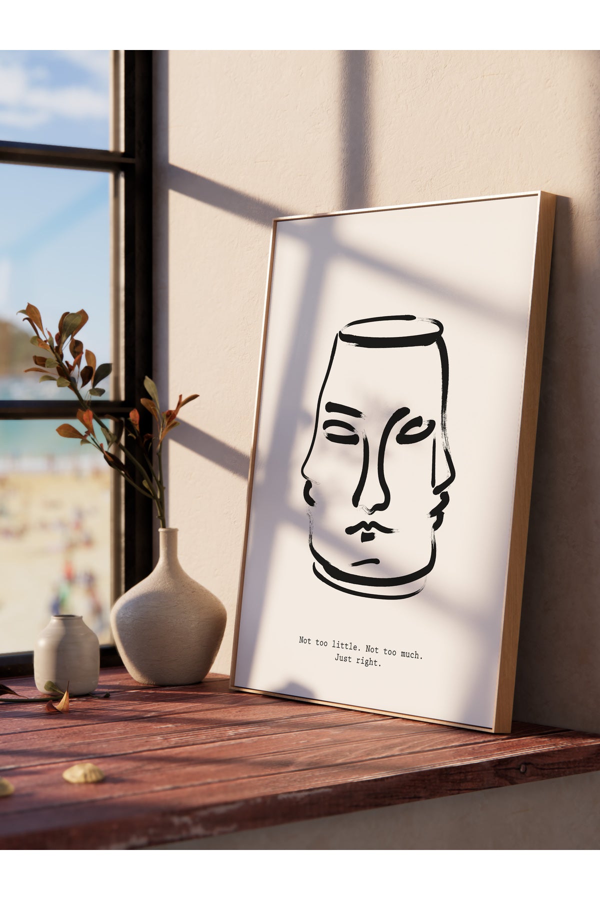 Soft Boho Çerçevesiz Duvar Posteri, İskandinav Temalı Poster - Salon, Mutfak ve Yatak Odası Dekoru