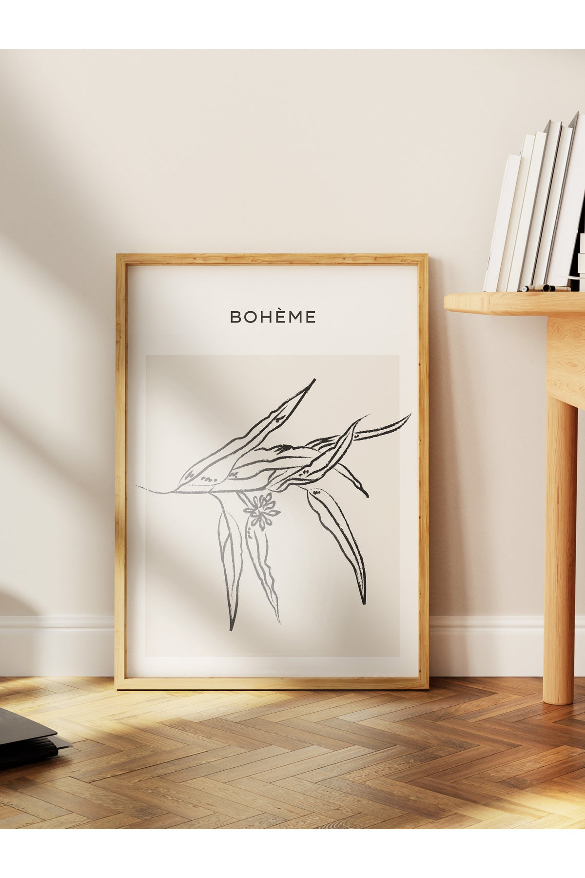Soft Boho Çerçevesiz Duvar Posteri, İskandinav Temalı Poster - Salon, Mutfak ve Yatak Odası Dekoru