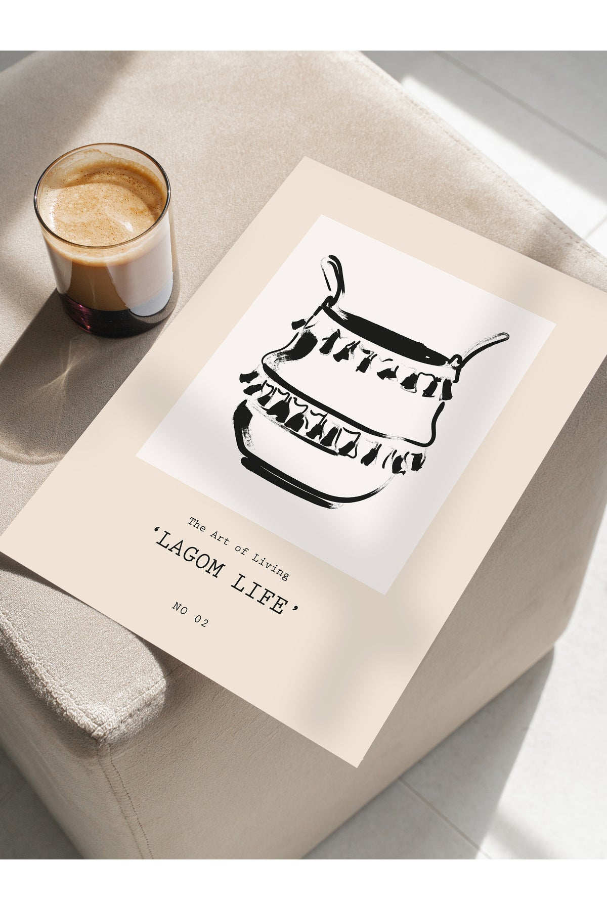 Soft Boho Çerçevesiz Duvar Posteri, İskandinav Temalı Poster - Salon, Mutfak ve Yatak Odası Dekoru