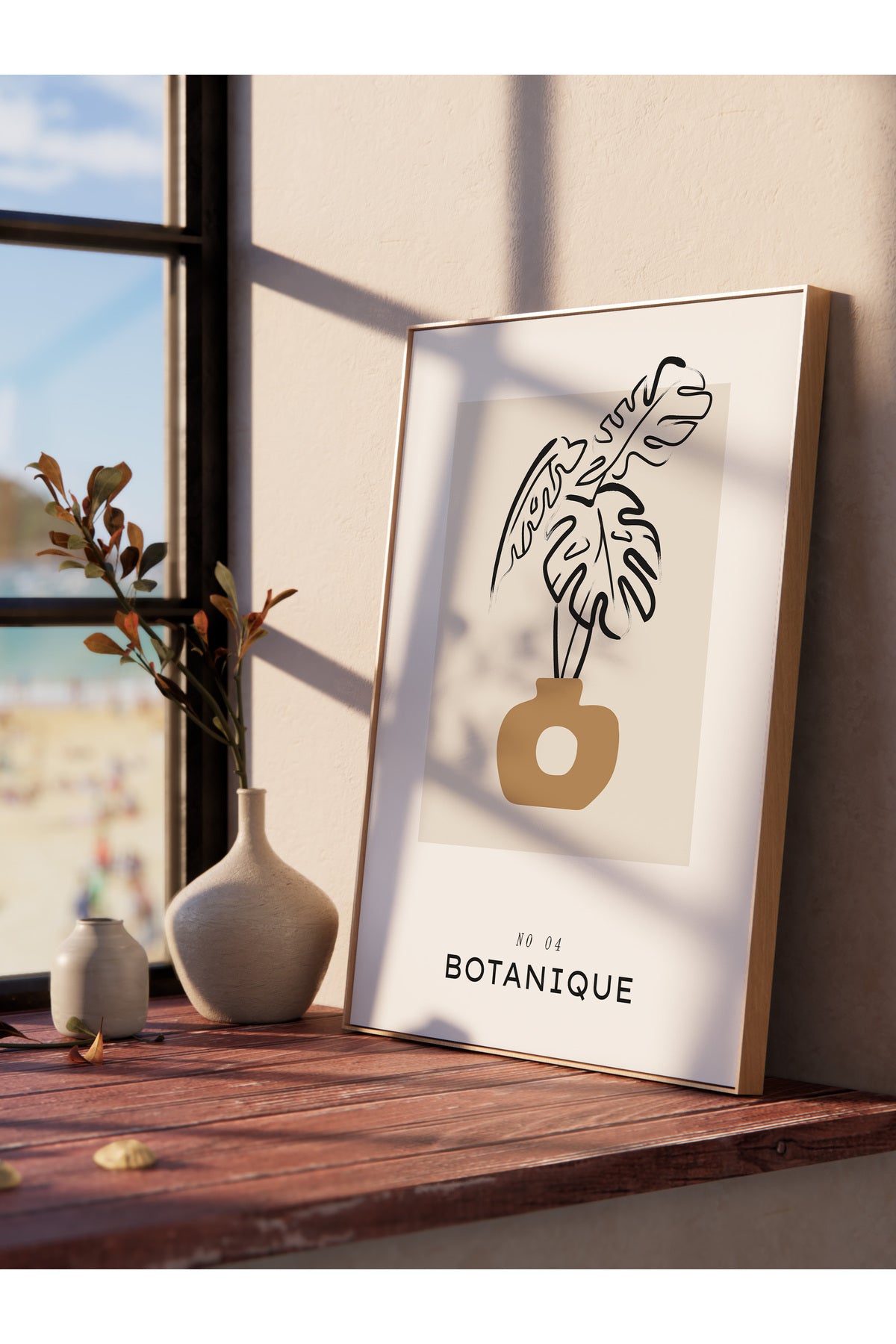 Soft Boho Çerçevesiz Duvar Posteri, İskandinav Temalı Poster - Salon, Mutfak ve Yatak Odası Dekoru