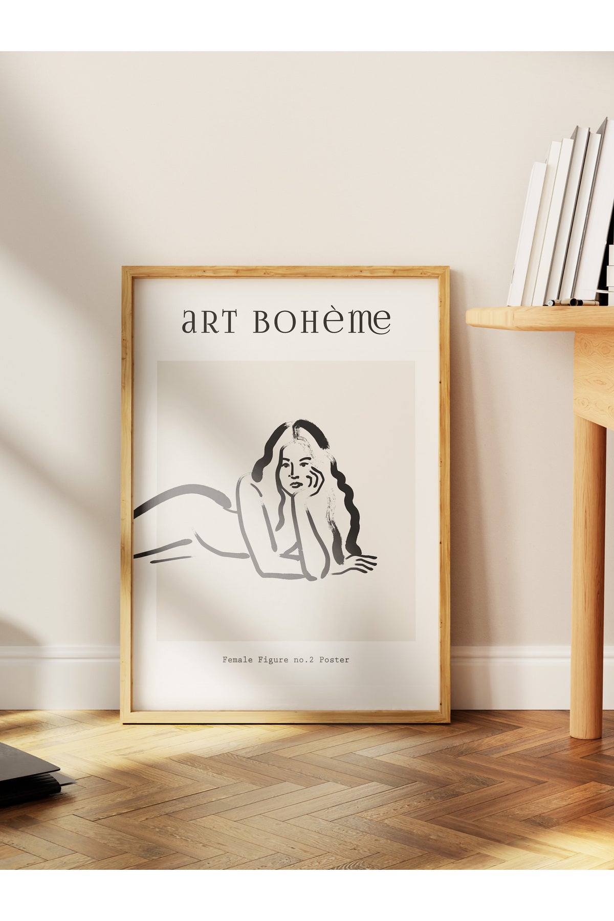 Soft Boho Çerçevesiz Duvar Posteri, İskandinav Temalı Poster - Salon, Mutfak ve Yatak Odası Dekoru