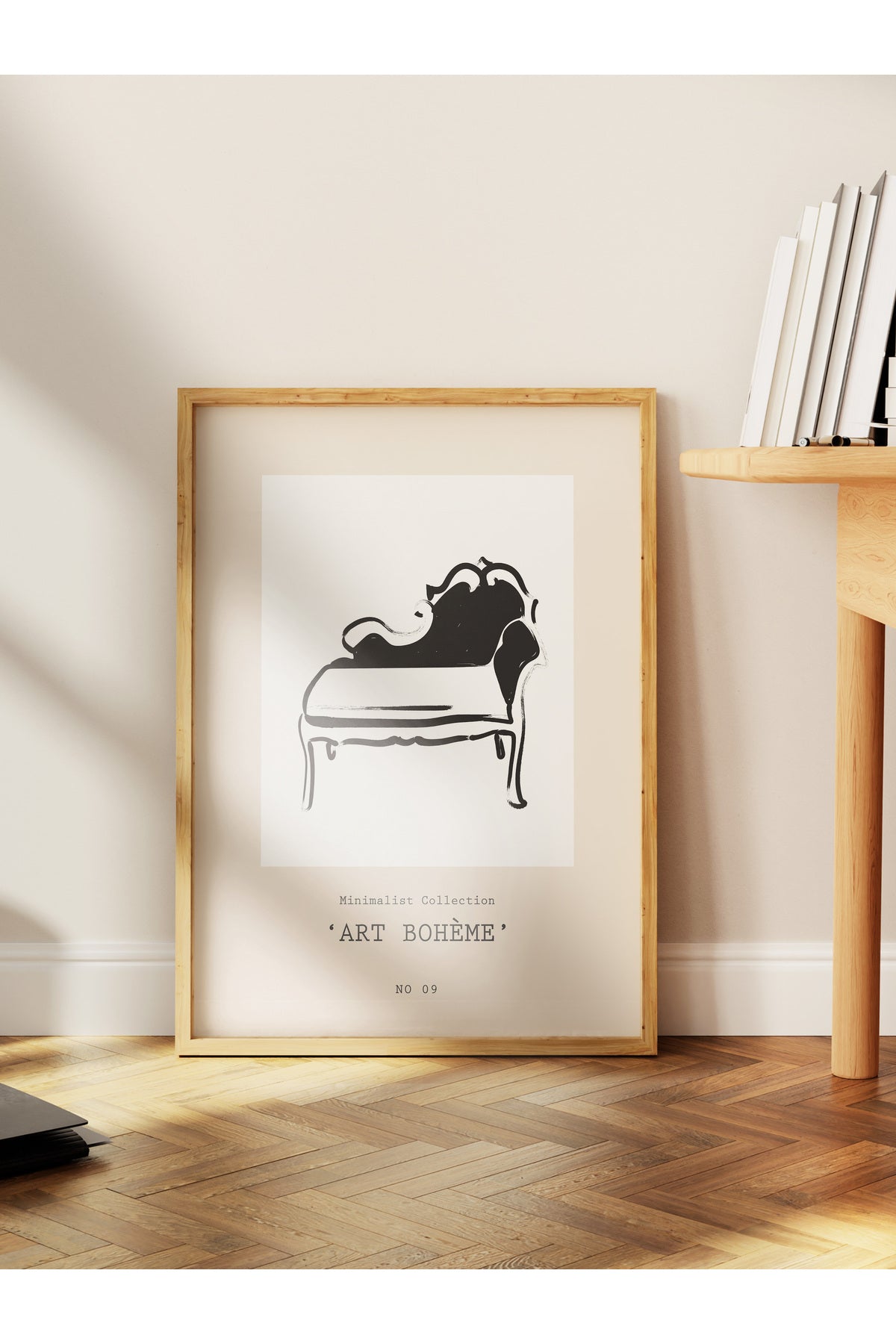 Soft Boho Çerçevesiz Duvar Posteri, İskandinav Temalı Poster - Salon, Mutfak ve Yatak Odası Dekoru