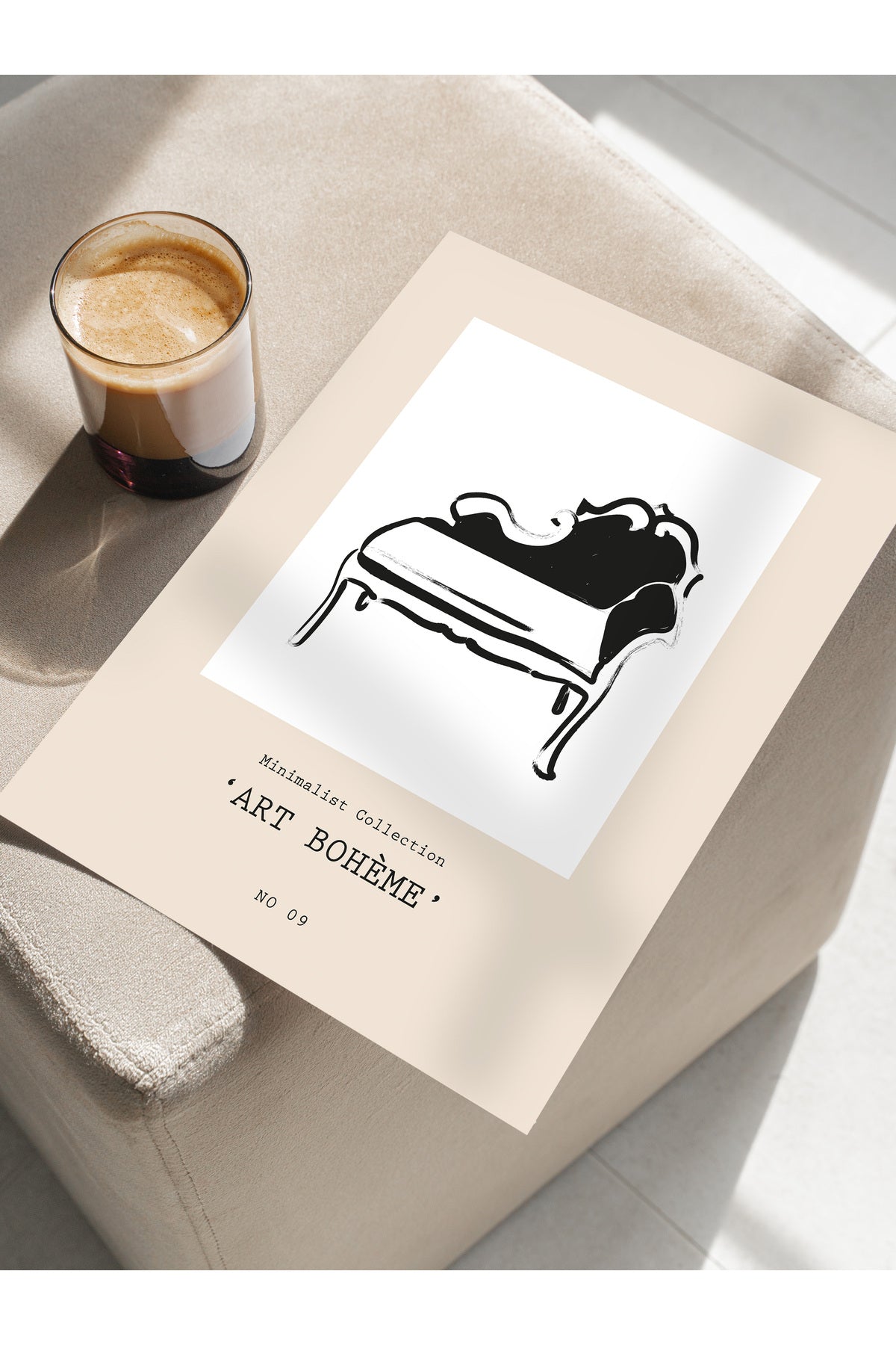Soft Boho Çerçevesiz Duvar Posteri, İskandinav Temalı Poster - Salon, Mutfak ve Yatak Odası Dekoru