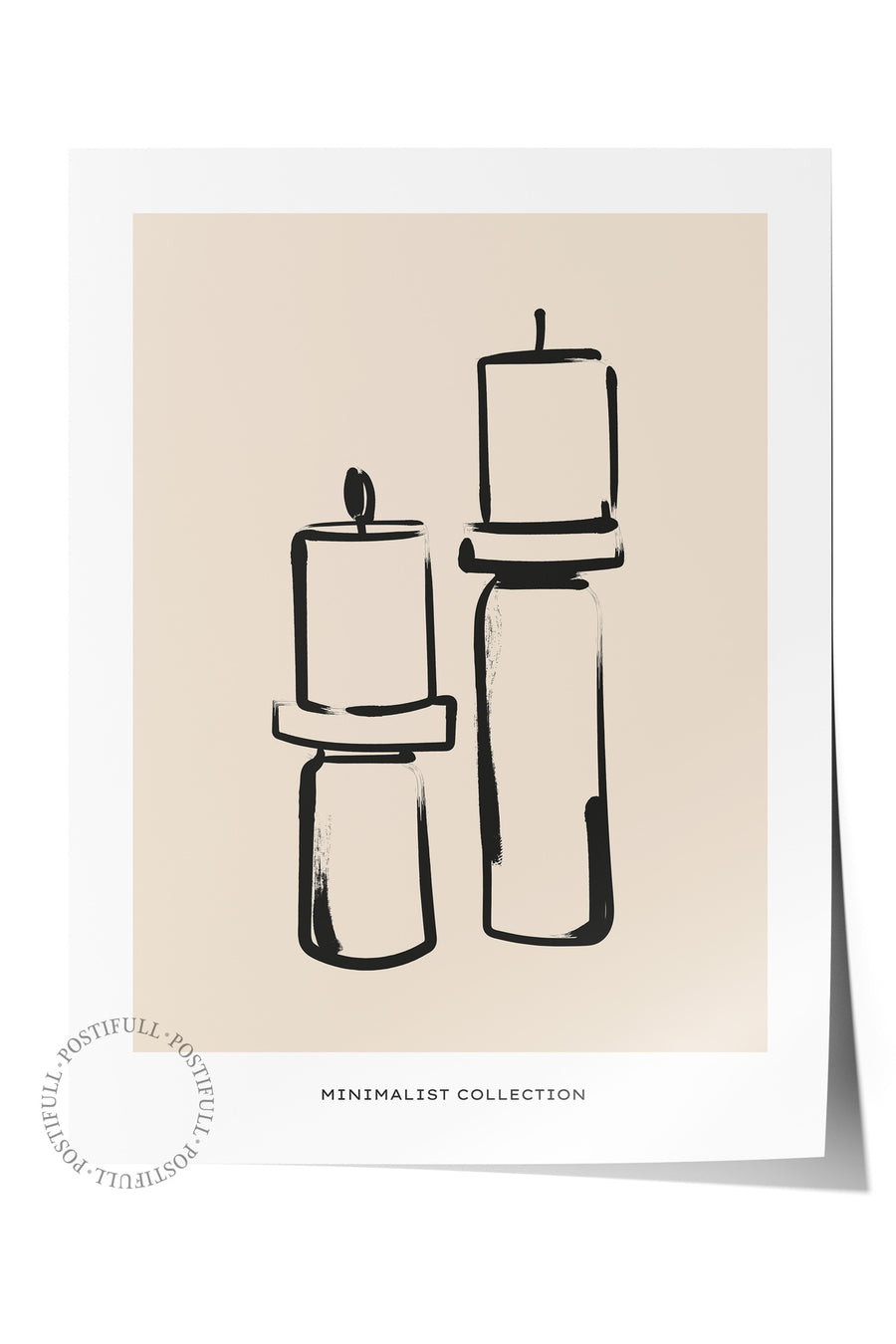 İki Şamdan Çizimi Bohem & Boho Çerçevesiz Poster
