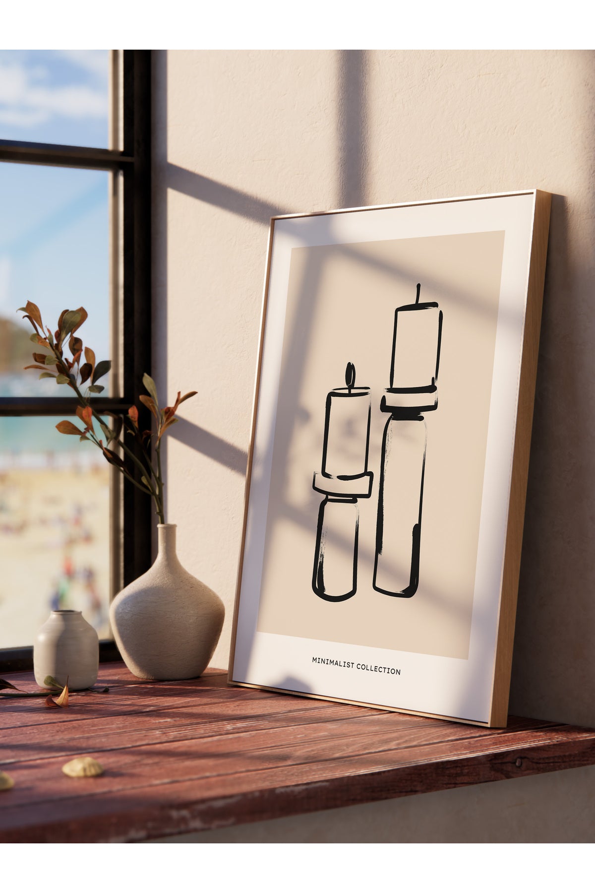 Soft Boho Çerçevesiz Duvar Posteri, İskandinav Temalı Poster - Salon, Mutfak ve Yatak Odası Dekoru