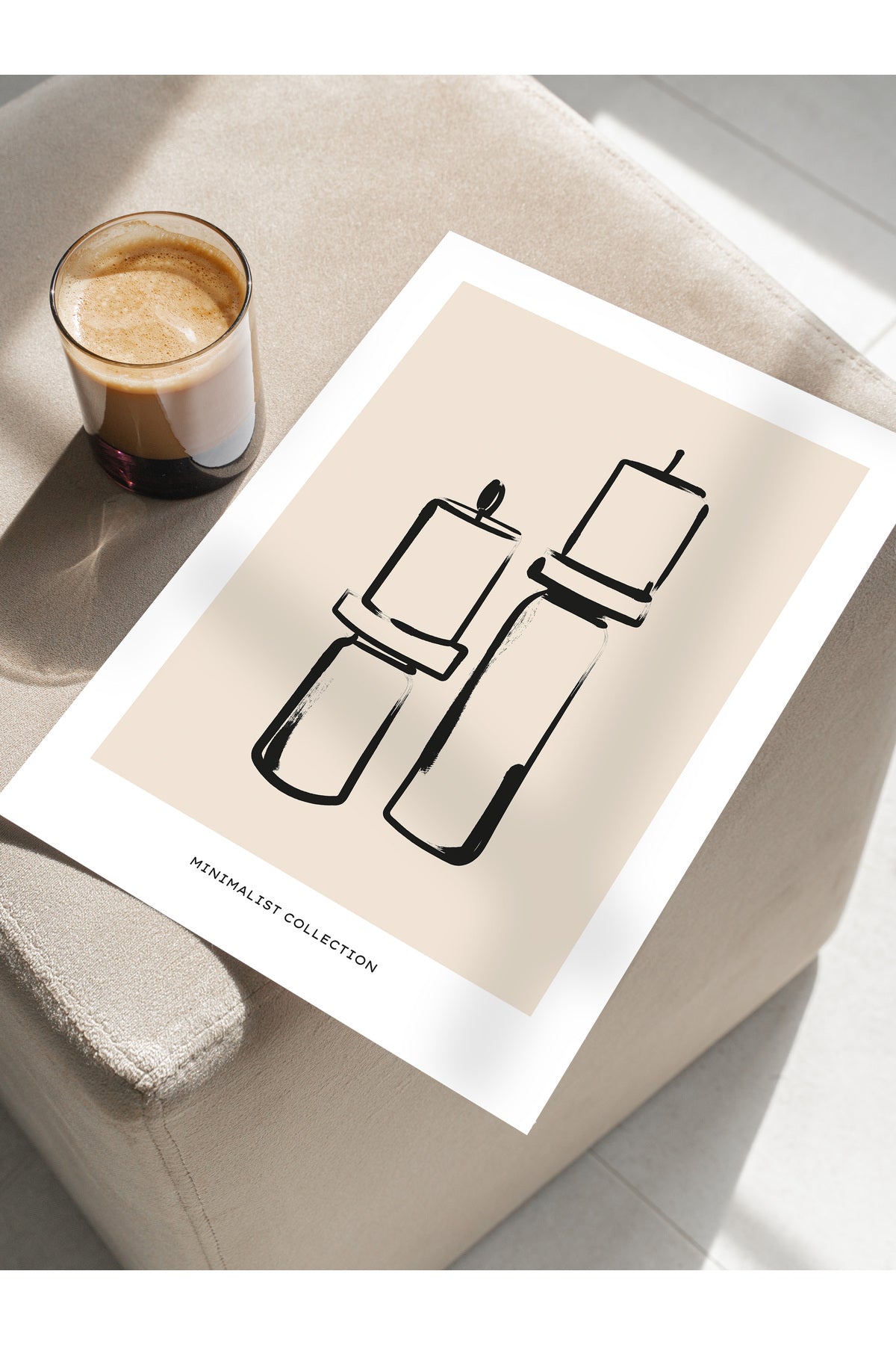 Soft Boho Çerçevesiz Duvar Posteri, İskandinav Temalı Poster - Salon, Mutfak ve Yatak Odası Dekoru