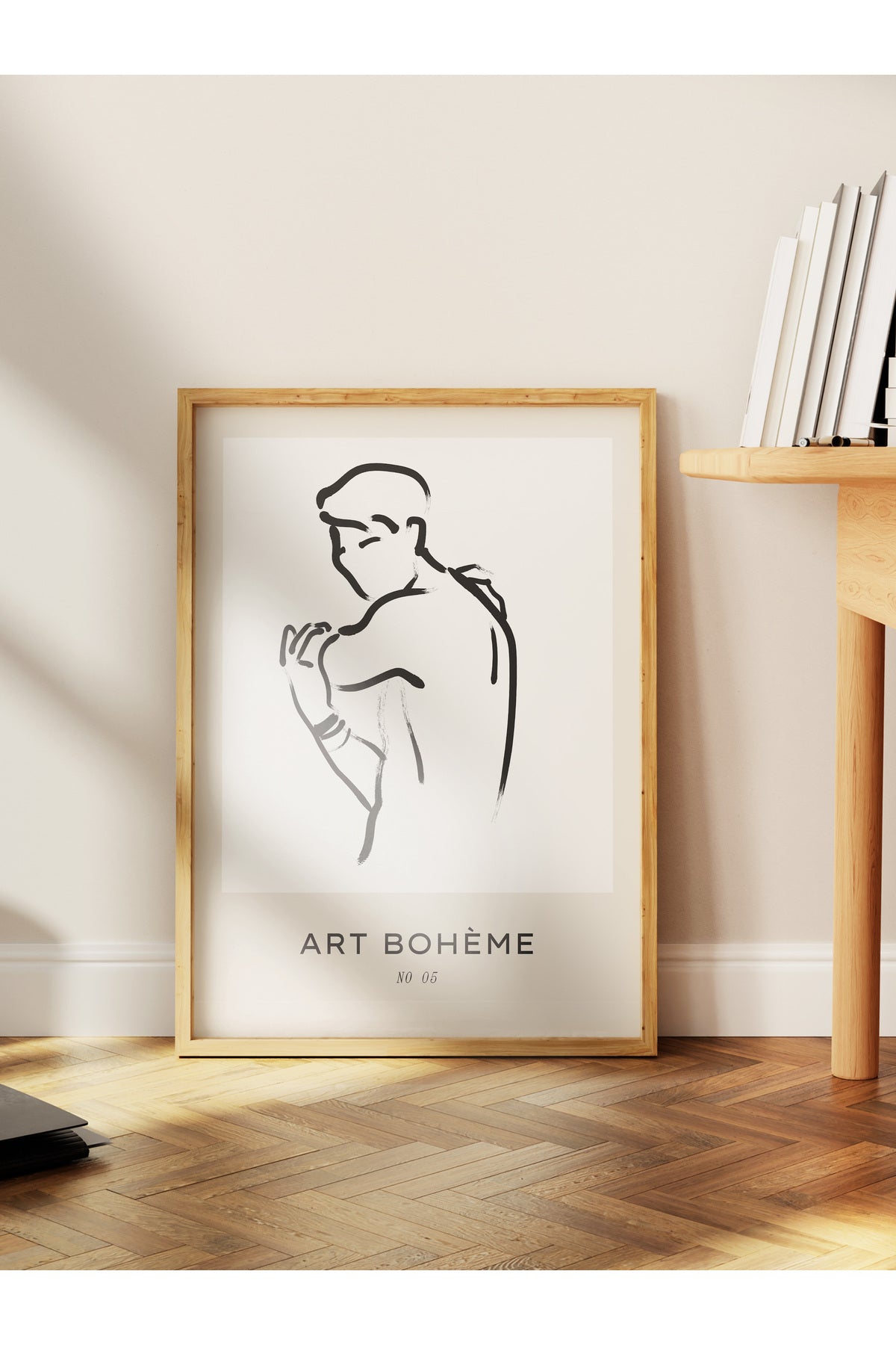 Soft Boho Çerçevesiz Duvar Posteri, İskandinav Temalı Poster - Salon, Mutfak ve Yatak Odası Dekoru