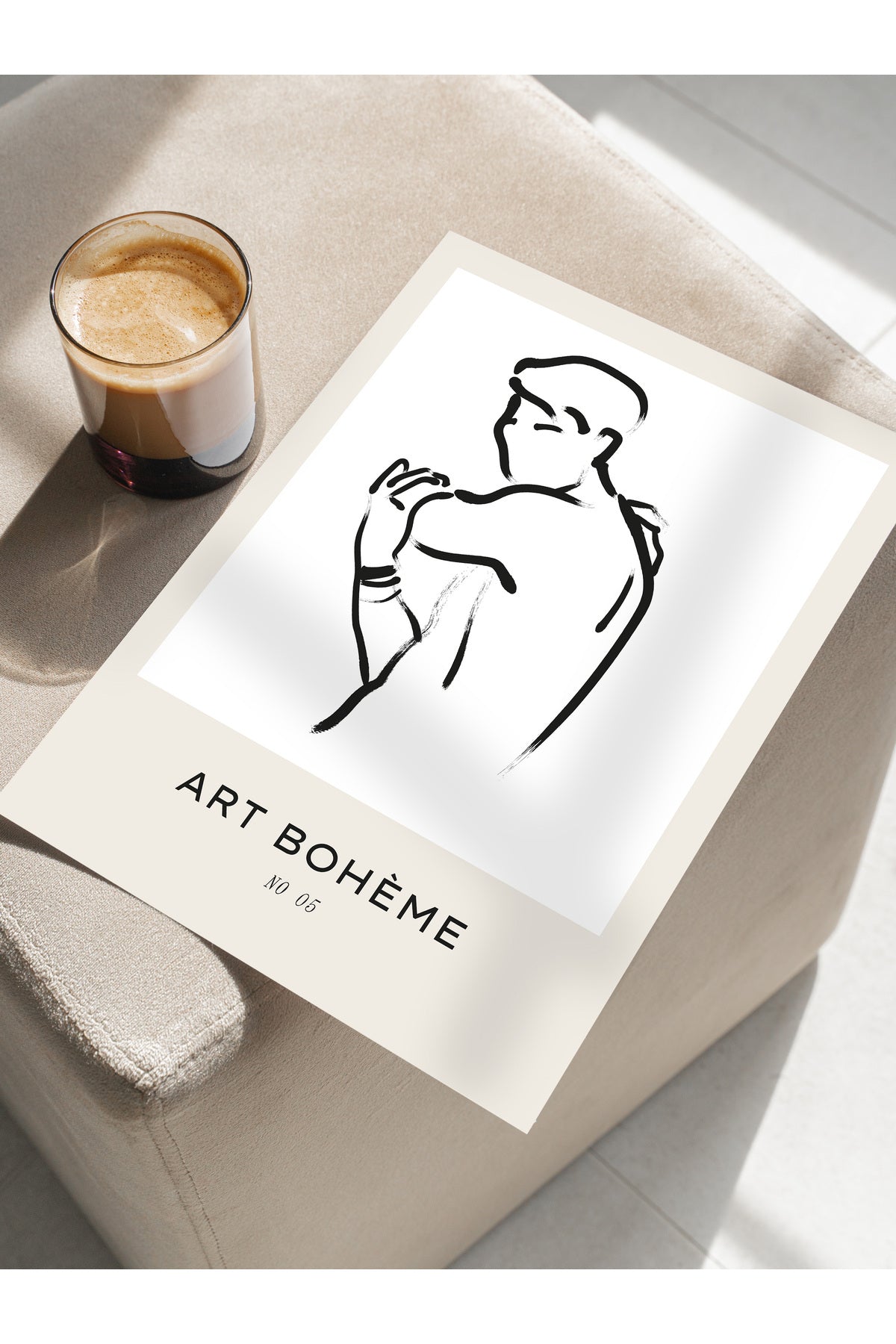 Soft Boho Çerçevesiz Duvar Posteri, İskandinav Temalı Poster - Salon, Mutfak ve Yatak Odası Dekoru