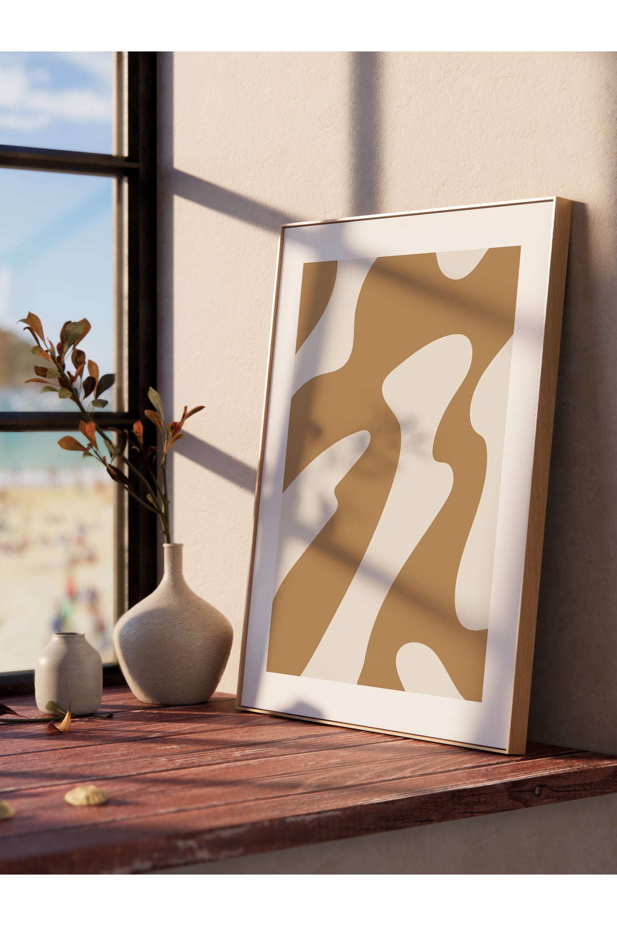 Soft Boho Çerçevesiz Duvar Posteri, İskandinav Temalı Poster - Salon, Mutfak ve Yatak Odası Dekoru