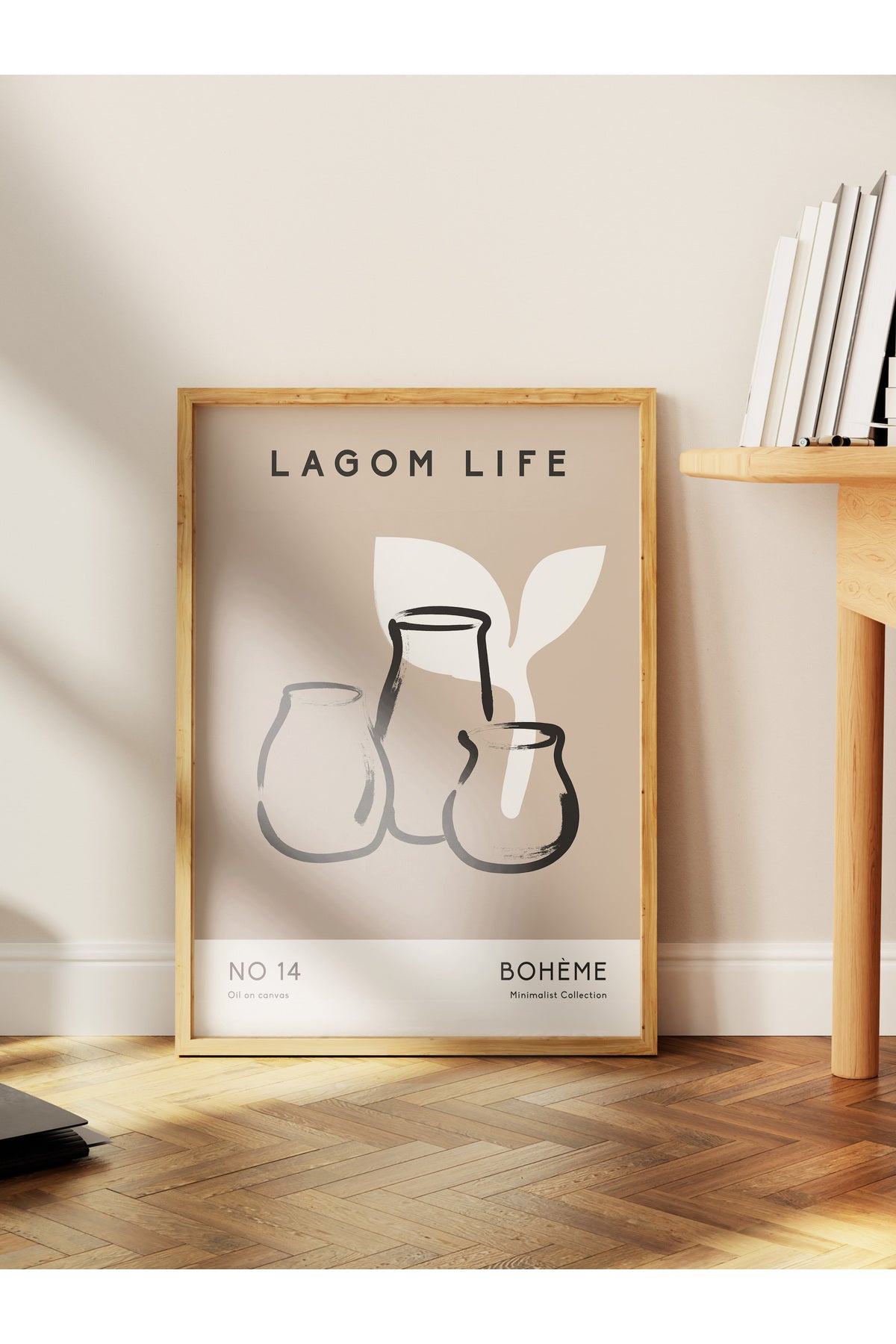 Soft Boho Çerçevesiz Duvar Posteri, İskandinav Temalı Poster - Salon, Mutfak ve Yatak Odası Dekoru