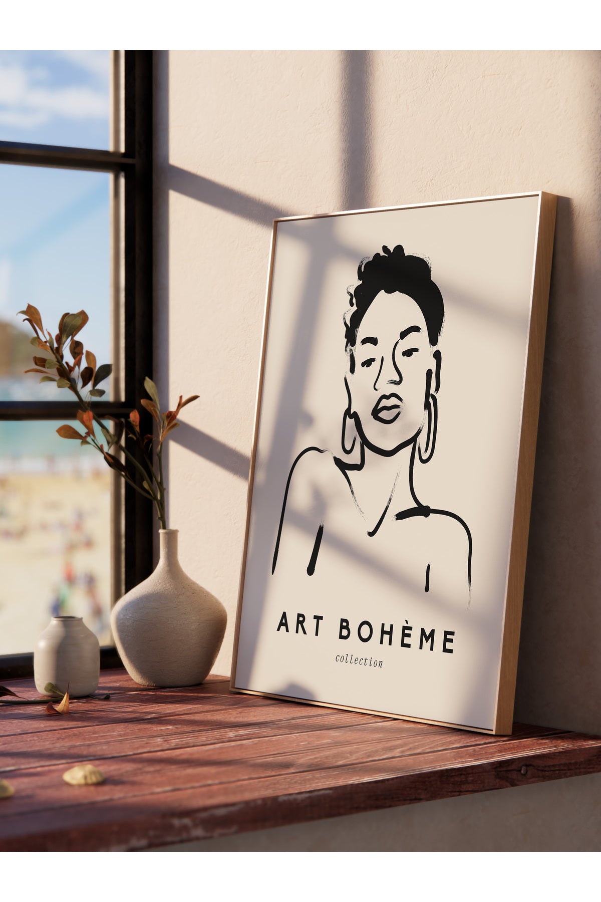 Soft Boho Çerçevesiz Duvar Posteri, İskandinav Temalı Poster - Salon, Mutfak ve Yatak Odası Dekoru