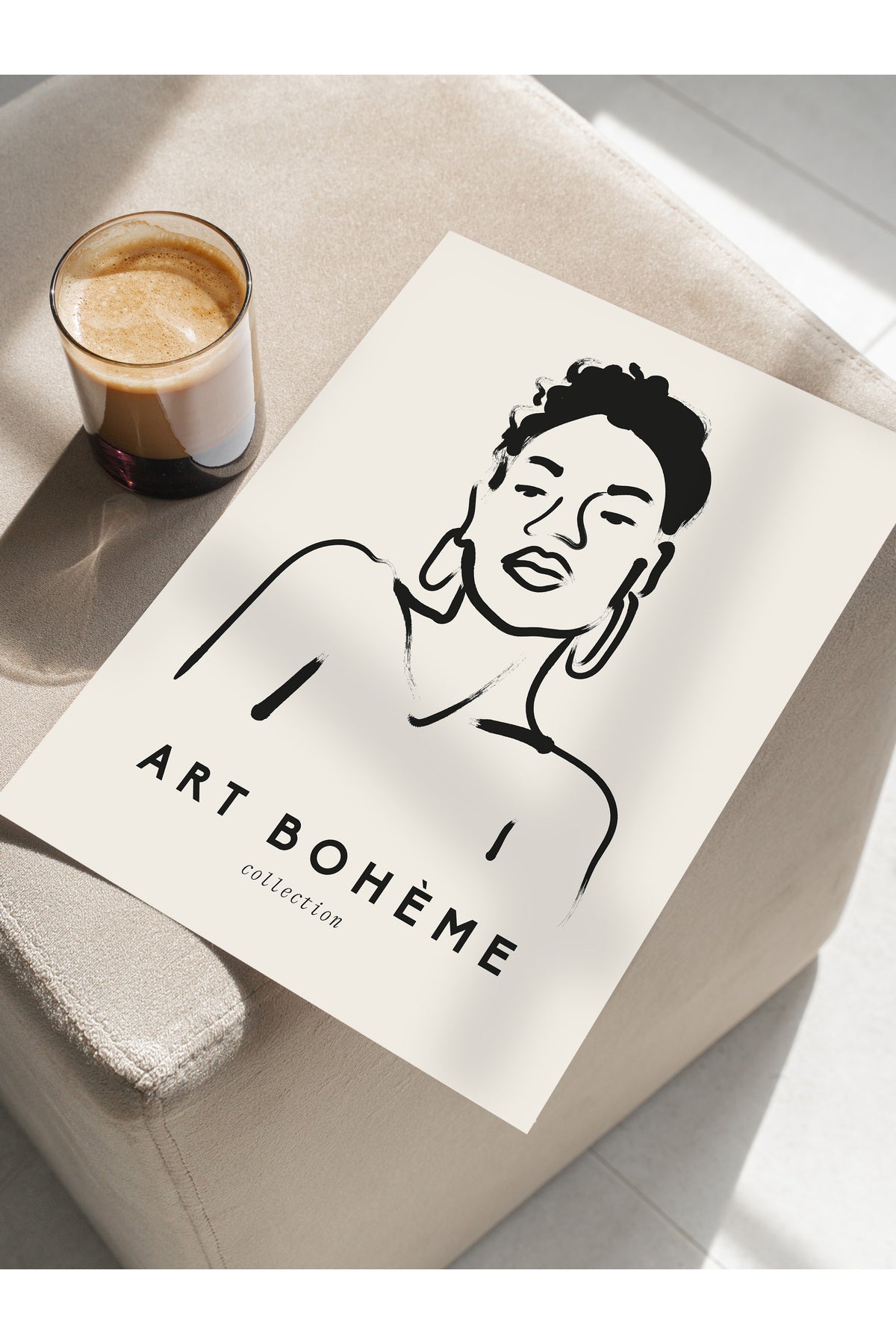 Soft Boho Çerçevesiz Duvar Posteri, İskandinav Temalı Poster - Salon, Mutfak ve Yatak Odası Dekoru