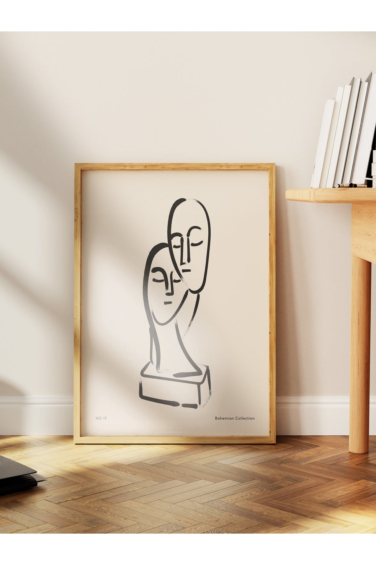 Soft Boho Çerçevesiz Duvar Posteri, İskandinav Temalı Poster - Salon, Mutfak ve Yatak Odası Dekoru