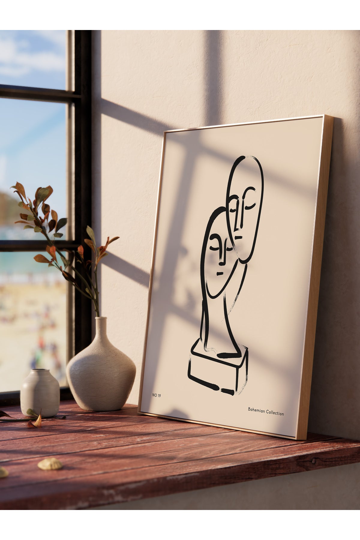 Soft Boho Çerçevesiz Duvar Posteri, İskandinav Temalı Poster - Salon, Mutfak ve Yatak Odası Dekoru