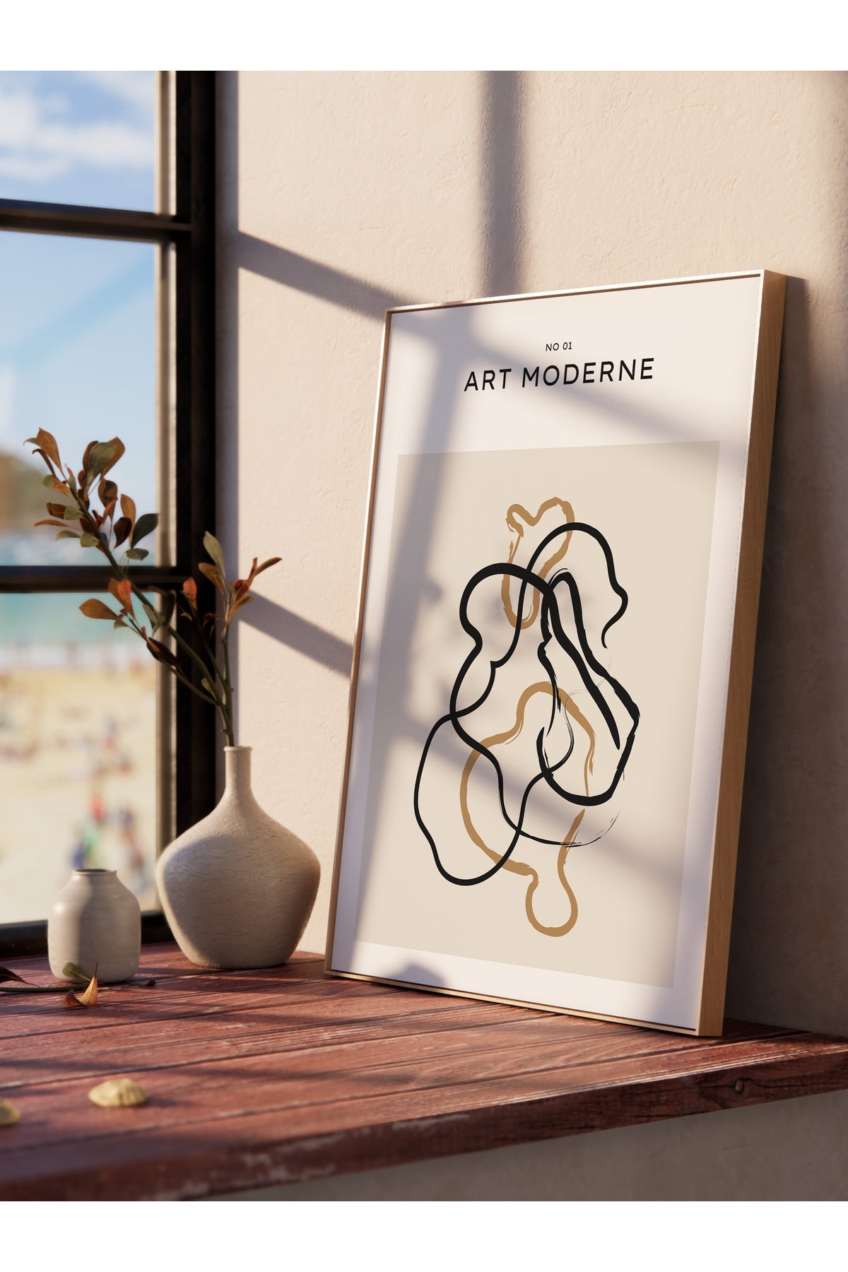 Soft Boho Çerçevesiz Duvar Posteri, İskandinav Temalı Poster - Salon, Mutfak ve Yatak Odası Dekoru