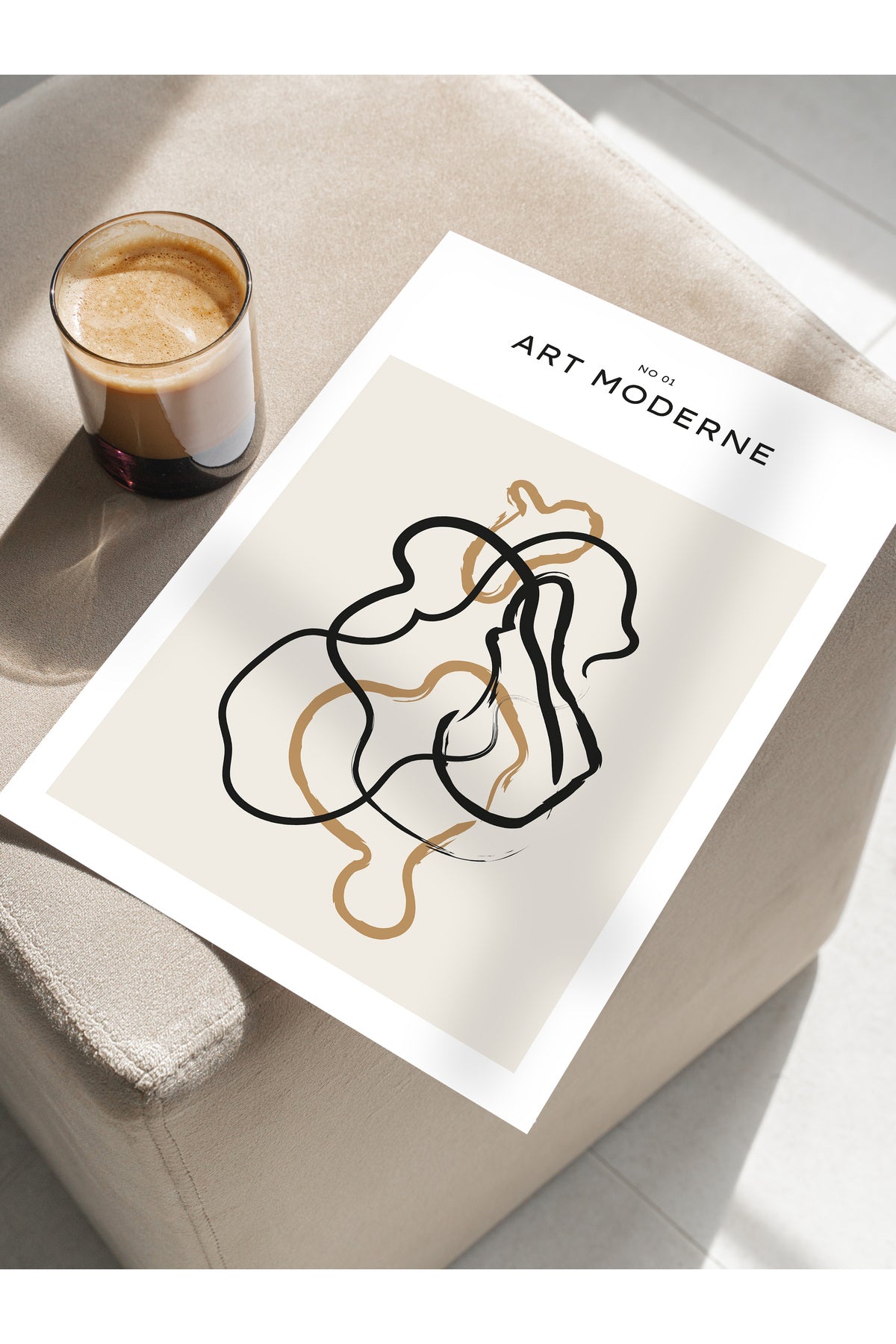 Soft Boho Çerçevesiz Duvar Posteri, İskandinav Temalı Poster - Salon, Mutfak ve Yatak Odası Dekoru