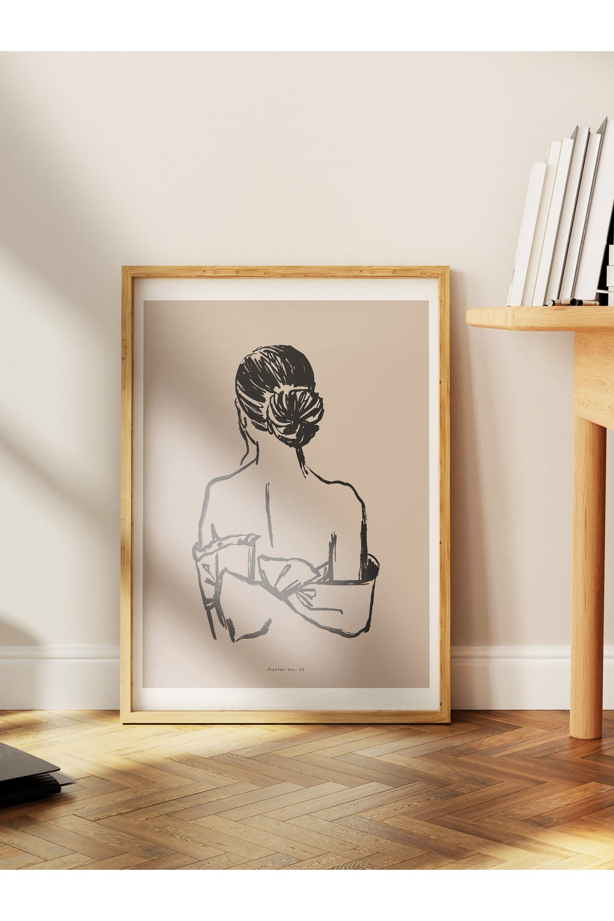 Soft Boho Çerçevesiz Duvar Posteri, İskandinav Temalı Poster - Salon, Mutfak ve Yatak Odası Dekoru