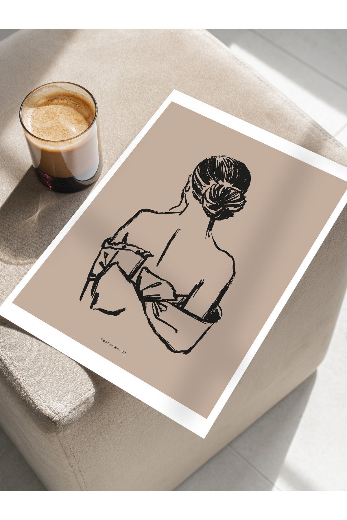 Soft Boho Çerçevesiz Duvar Posteri, İskandinav Temalı Poster - Salon, Mutfak ve Yatak Odası Dekoru