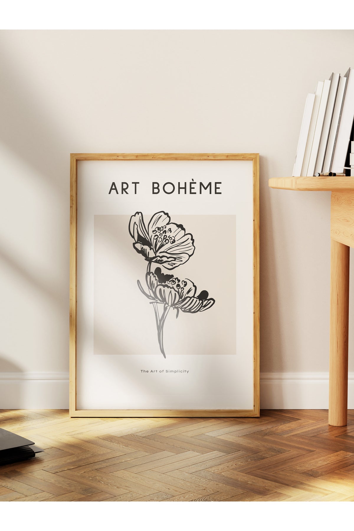 Soft Boho Çerçevesiz Duvar Posteri, İskandinav Temalı Poster - Salon, Mutfak ve Yatak Odası Dekoru