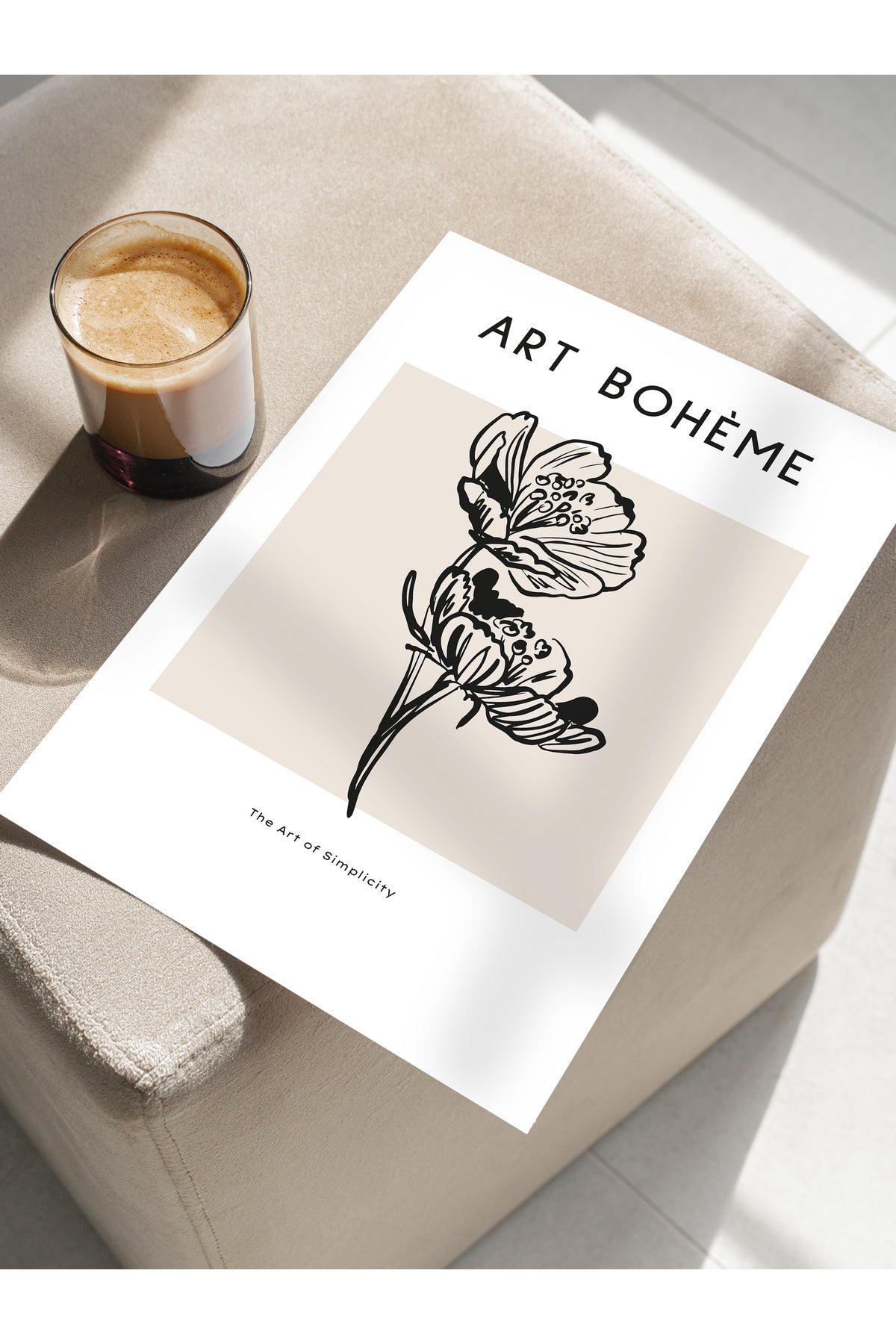 Soft Boho Çerçevesiz Duvar Posteri, İskandinav Temalı Poster - Salon, Mutfak ve Yatak Odası Dekoru